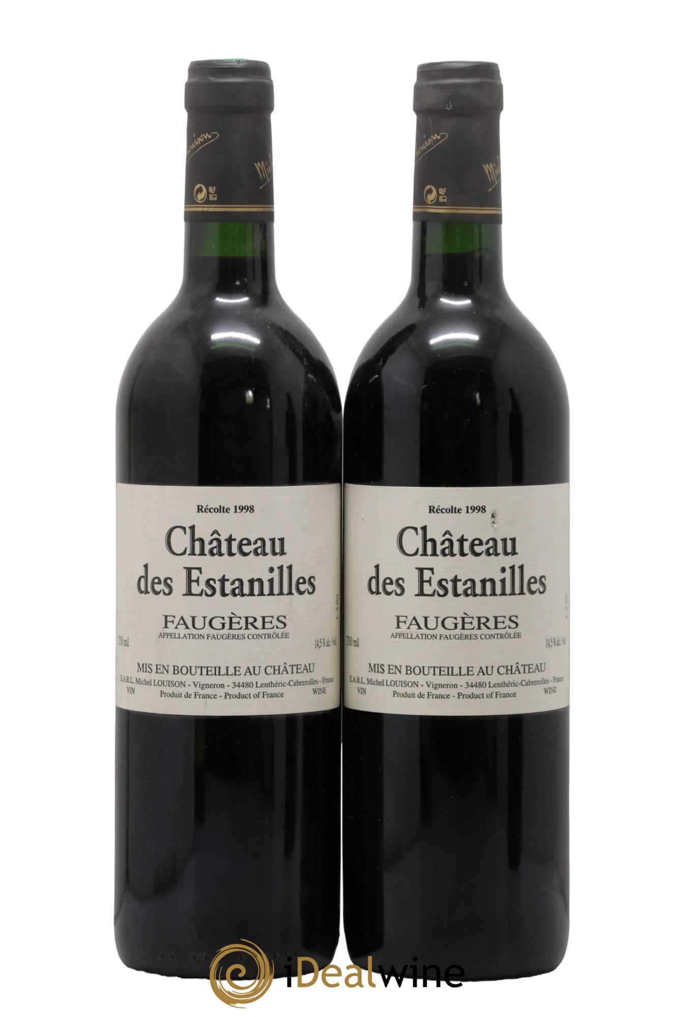 Faugères Château des Estanilles Tradition Michel Louison 1998 - Lot de 2 bouteilles - 0