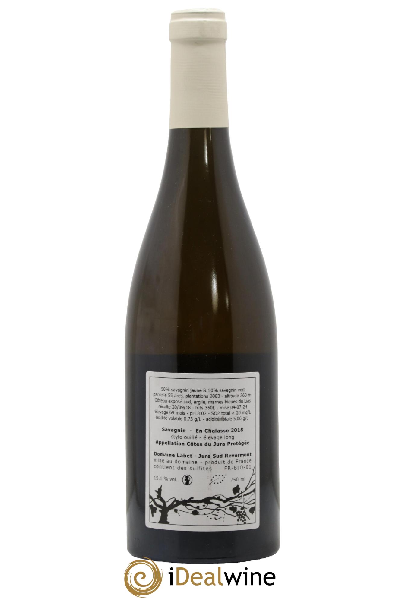 Côtes du Jura Savagnin en Chalasse Elevage Long Romain - Julien - Charline Labet 2018 - Lot de 1 bouteille - 1