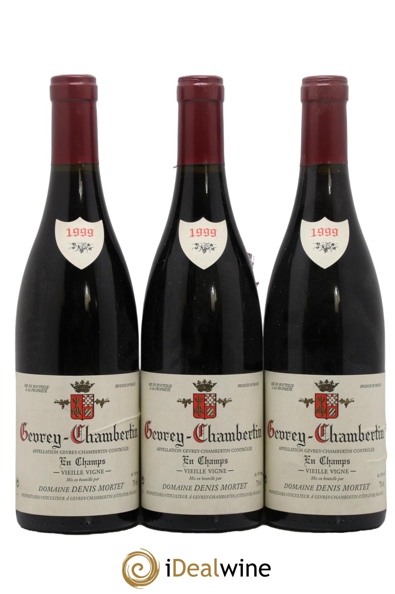 Gevrey-Chambertin En Champs Vieille Vigne Denis Mortet (Domaine) 1999 - Lot de 3 bouteilles - 0