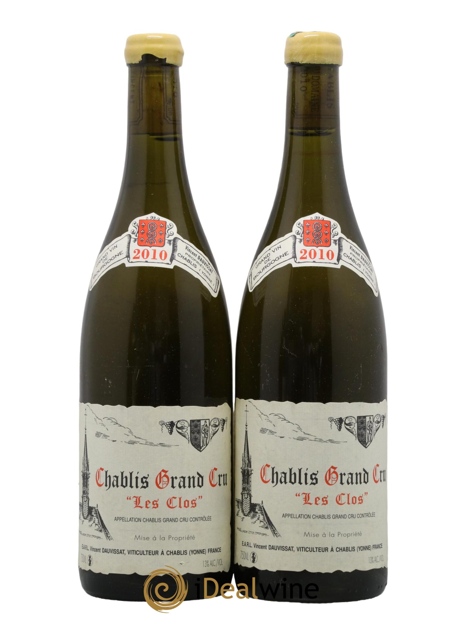 Chablis Grand Cru Les Clos Vincent Dauvissat (Domaine) 2010 - Lot de 2 bouteilles - 0
