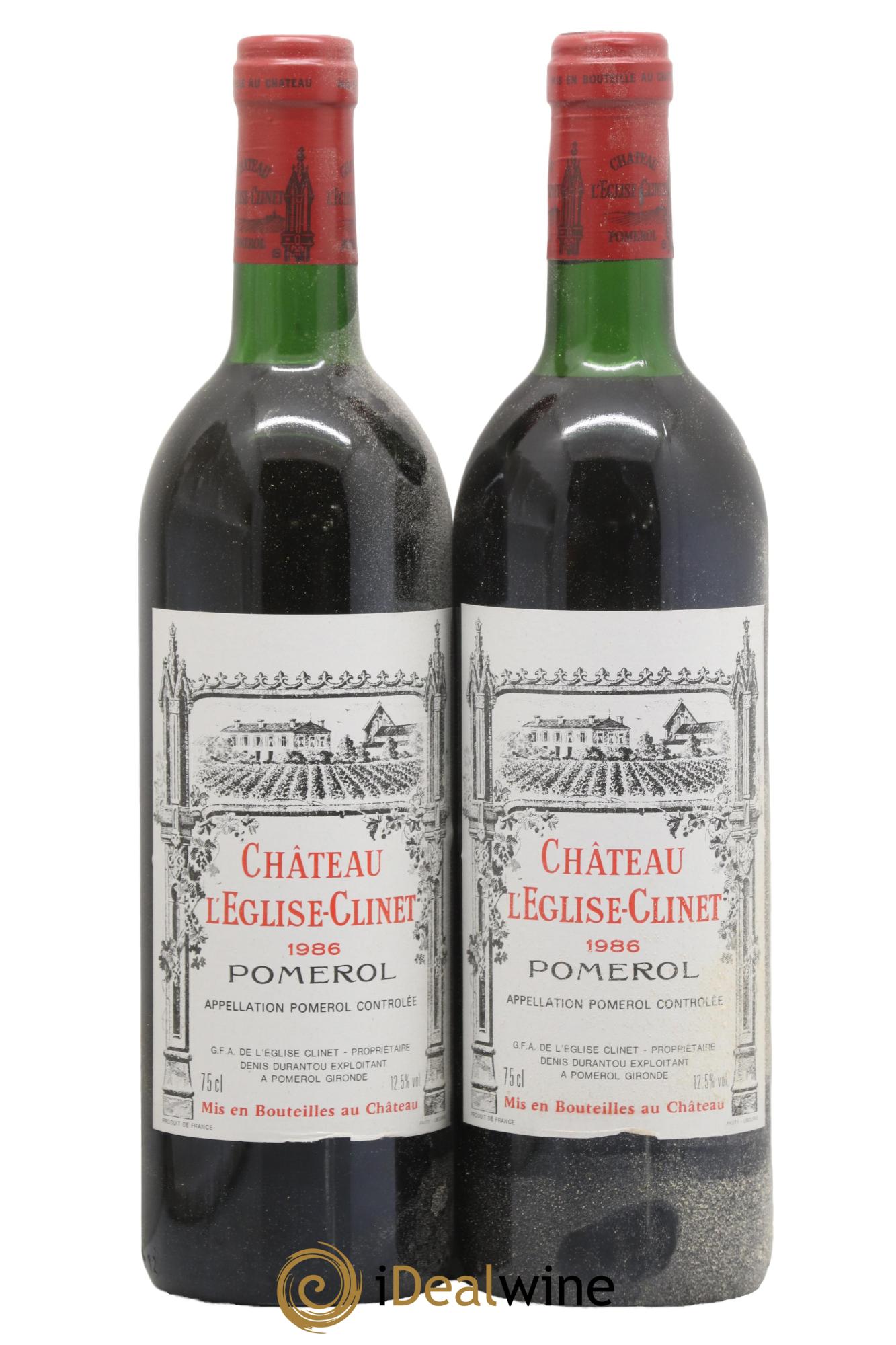 Château l' Église Clinet 1986 - Lot of 2 bottles - 0