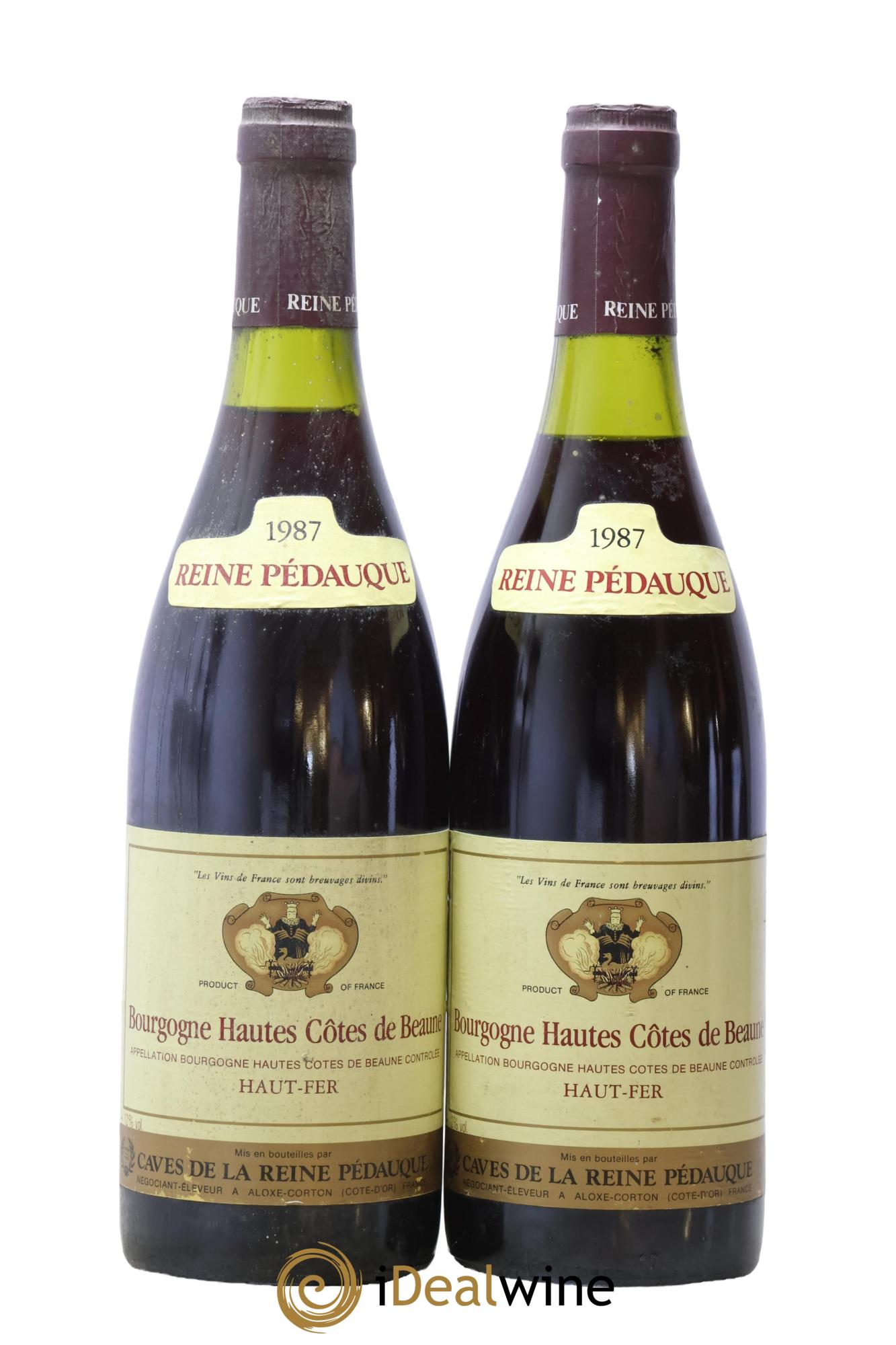 Hautes-Côtes de Beaune Haut fer Caves de la Reine Pédauque 1987 - Lot de 2 bouteilles - 0