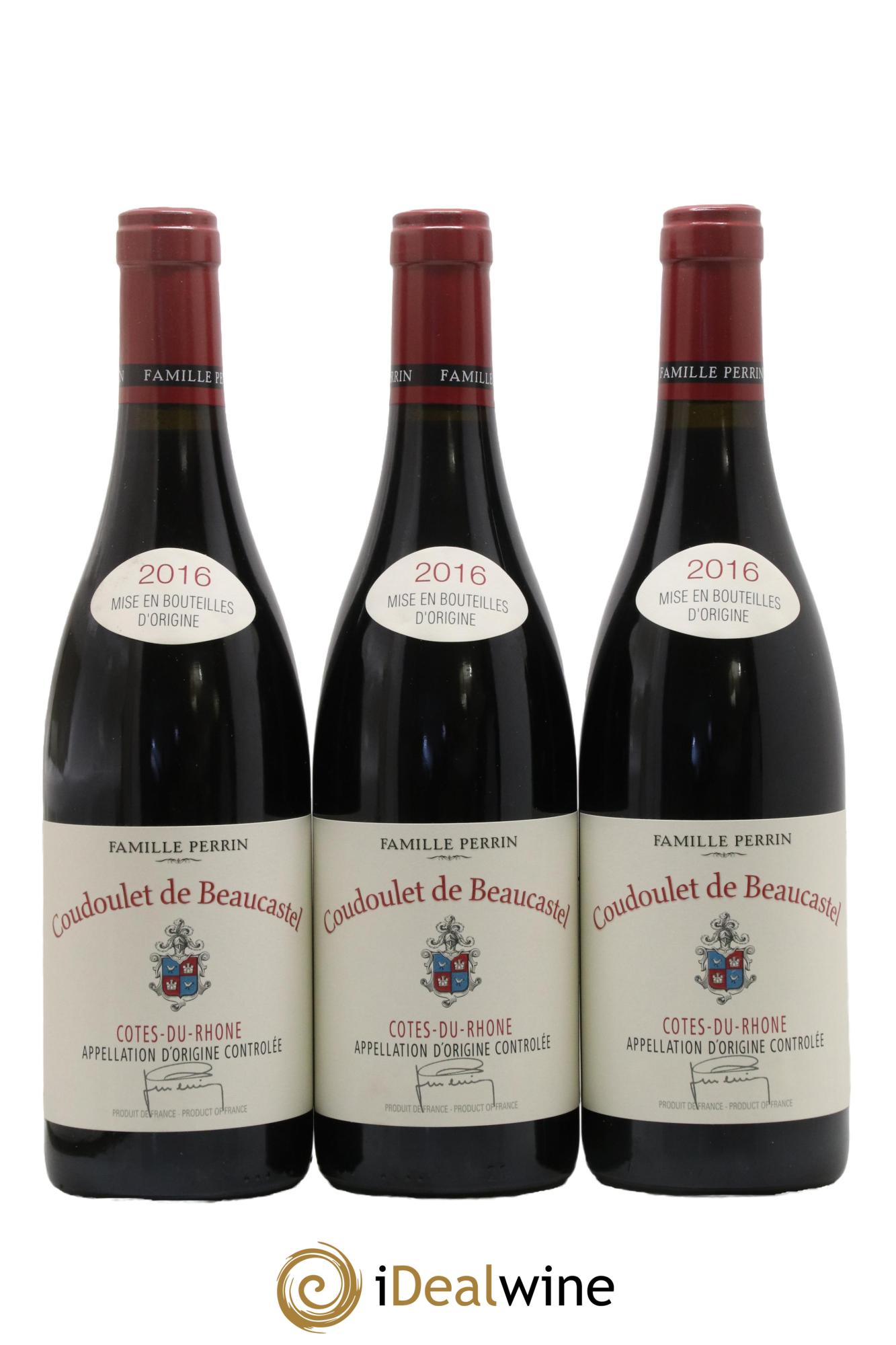 Côtes-du-Rhône Coudoulet de Beaucastel Famille Perrin 2016 - Lotto di 3 bottiglie - 0