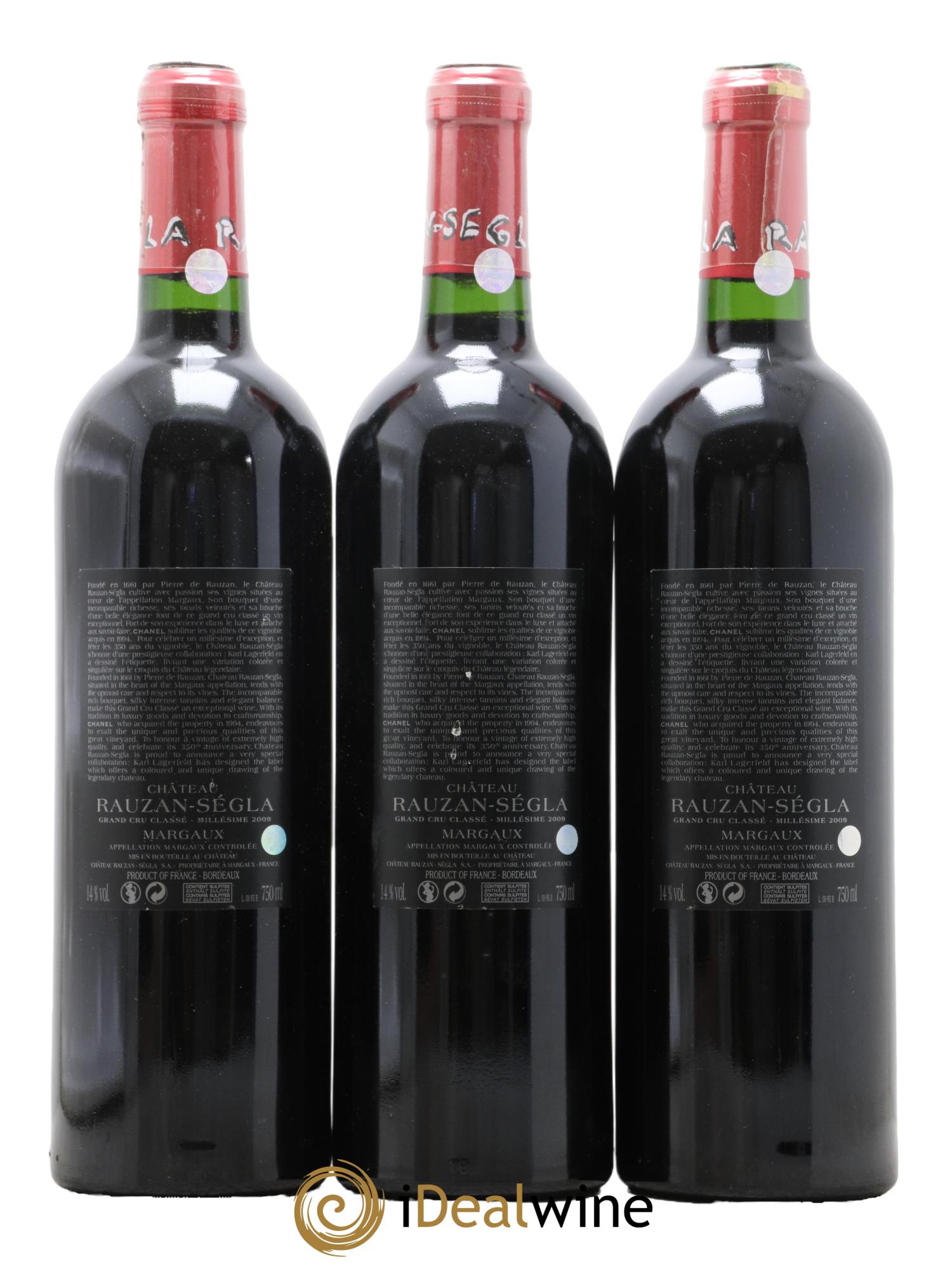 Château Rauzan Ségla Grand Cru Classé 2009 - Lot de 3 bouteilles - 1