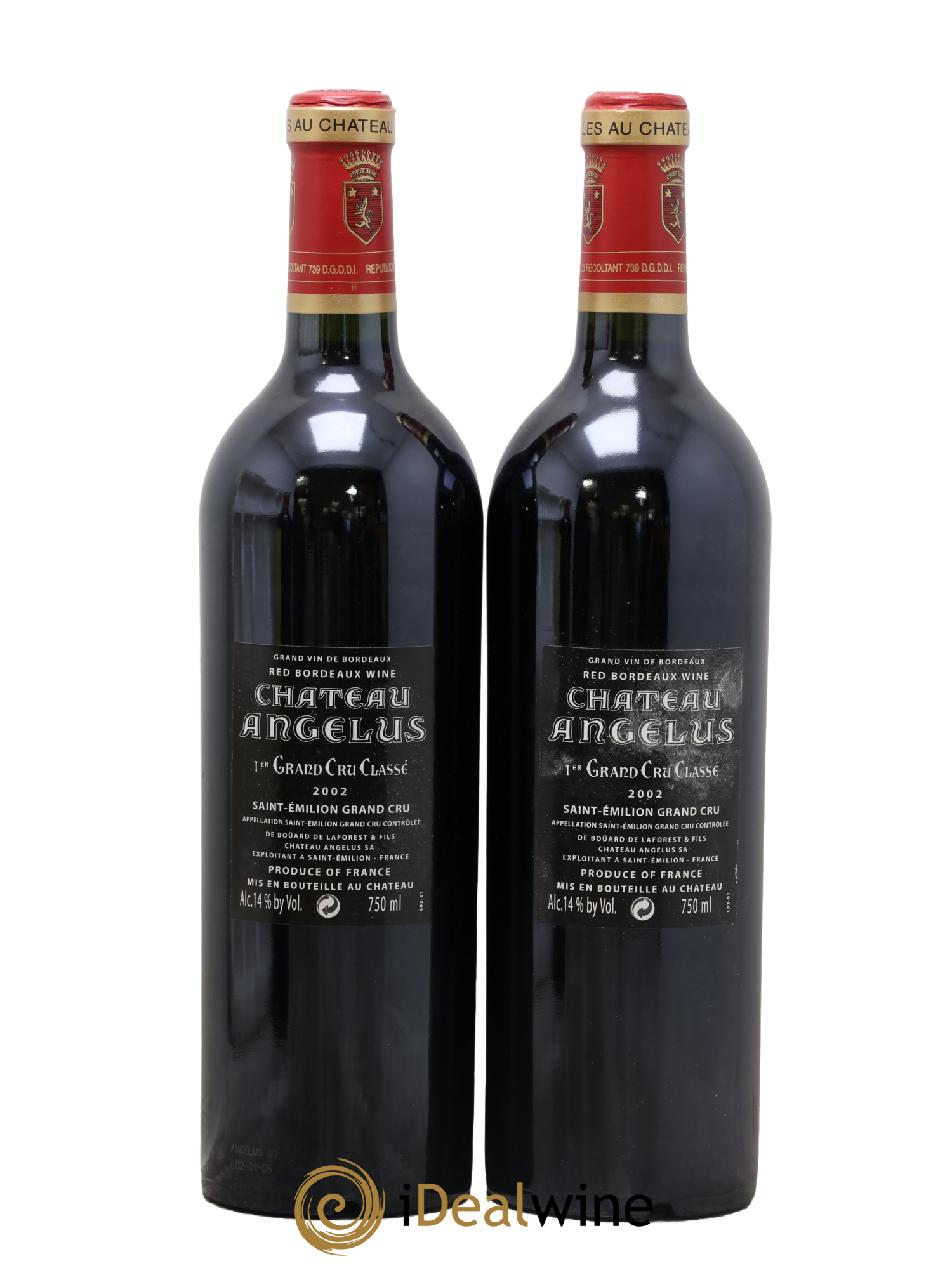 Château Angélus 1er Grand Cru Classé A 2002 - Lot de 2 bouteilles - 1