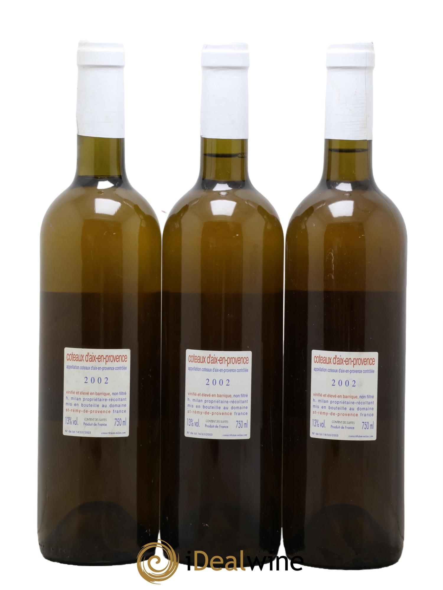 Coteaux d'Aix-en-Provence Grand Blanc Henri Milan 2002 - Posten von 3 Flaschen - 1