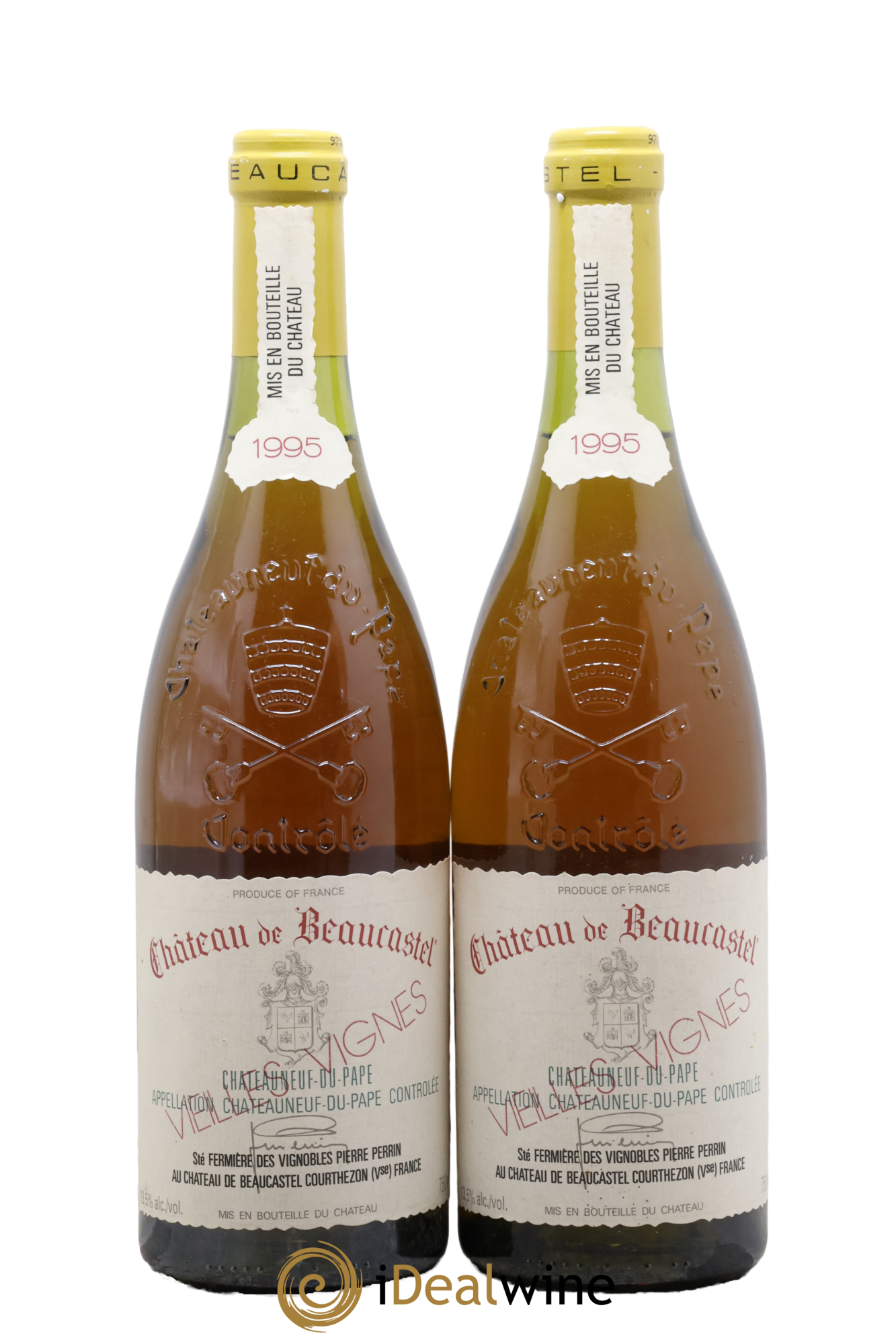 Châteauneuf-du-Pape Château de Beaucastel Vieilles vignes Roussanne Famille Perrin 1995 - Lot de 2 bouteilles - 0