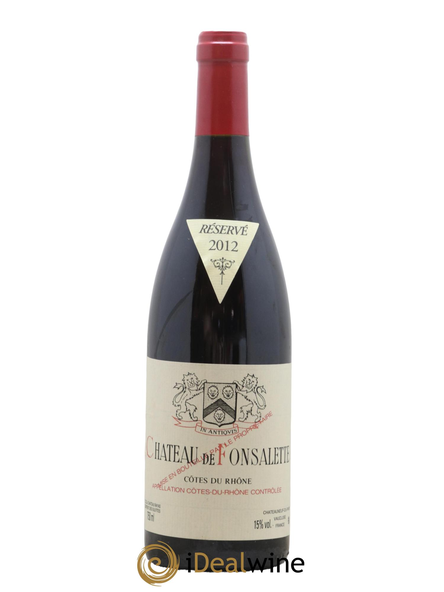 Côtes-du-Rhône Château de Fonsalette Emmanuel Reynaud 2012 - Lot de 1 bouteille - 0