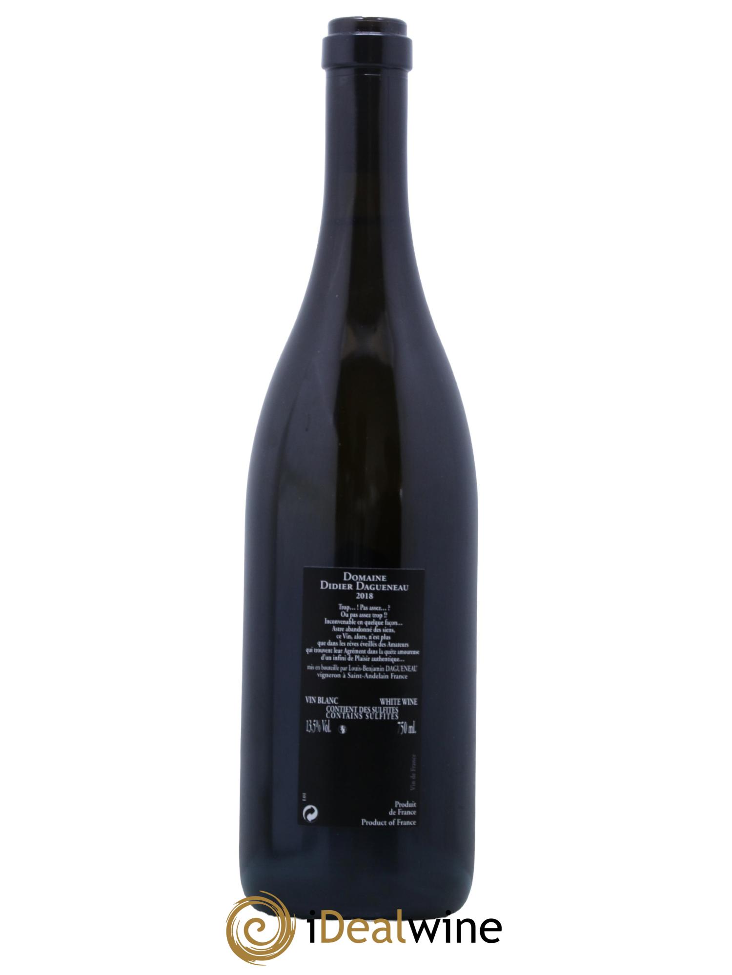 Vin de France (anciennement Pouilly-Fumé) Silex Dagueneau (Domaine Didier - Louis-Benjamin) 2018 - Lot de 1 bouteille - 1
