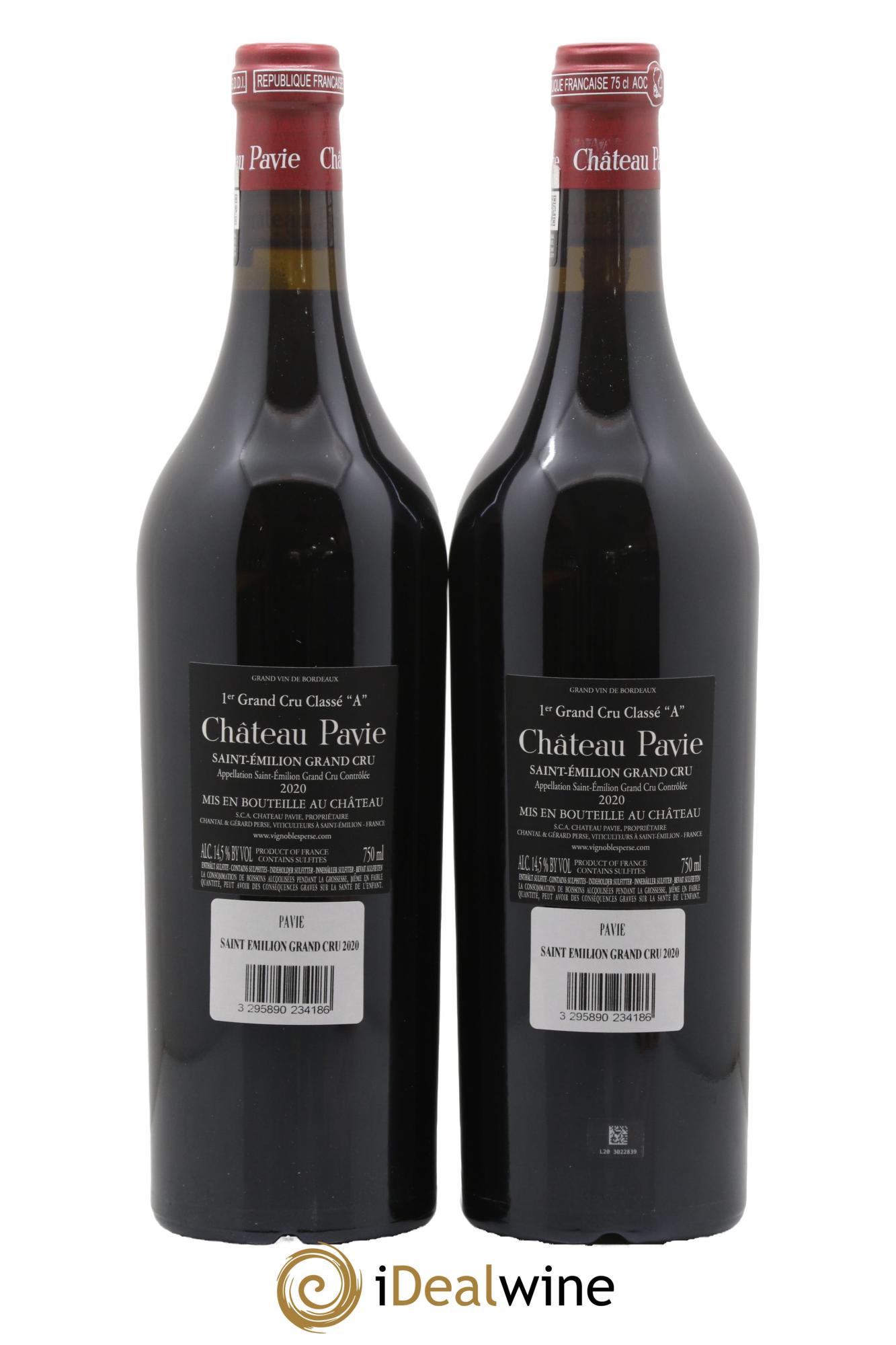 Château Pavie 1er Grand Cru Classé A 2020 - Lot de 2 bouteilles - 1