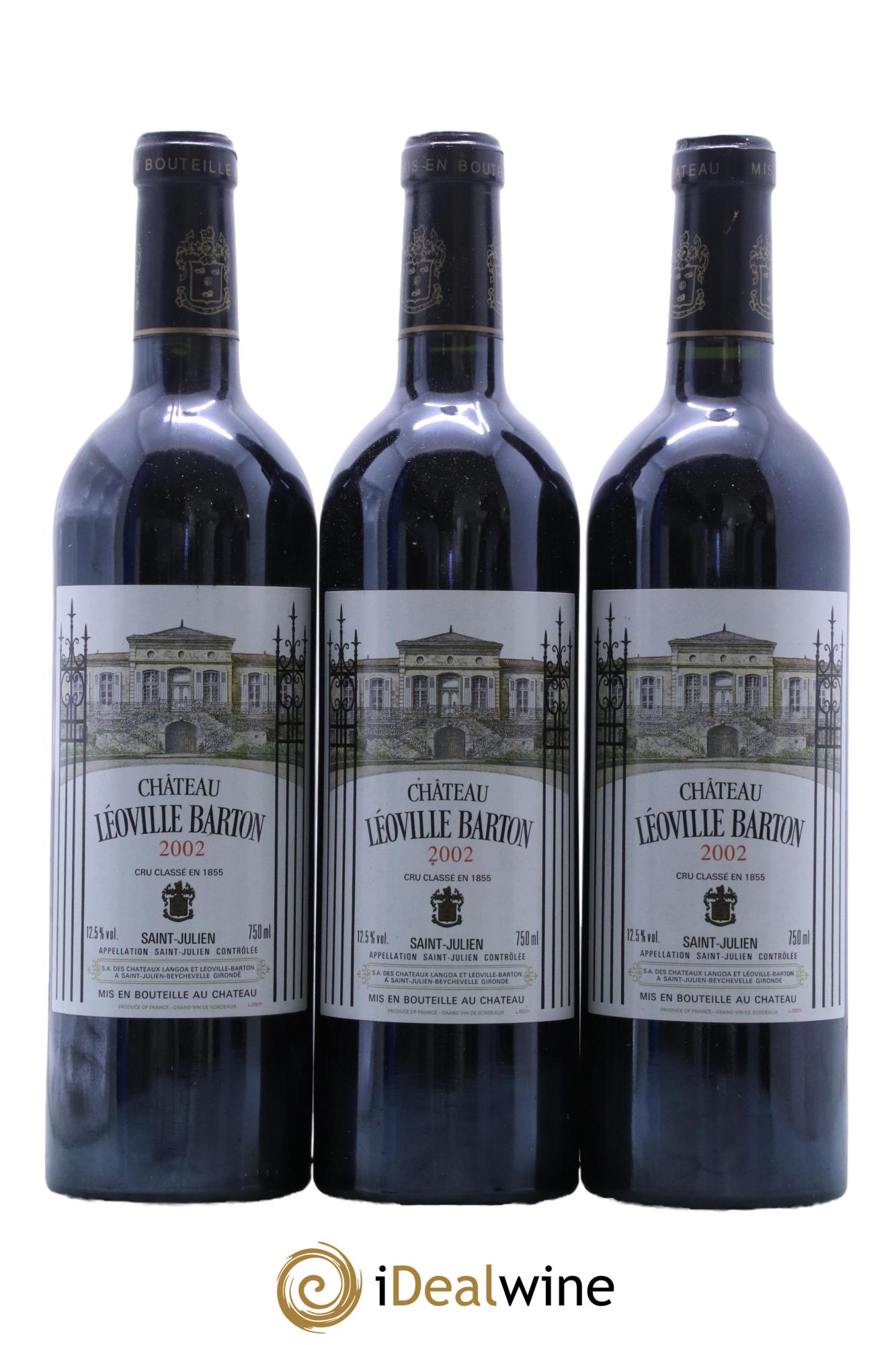 Château Léoville Barton 2ème Grand Cru Classé 2002 - Lot de 3 bouteilles - 0