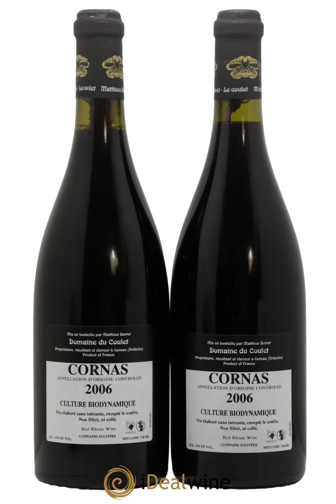Cornas Billes Noires Coulet (Domaine du) - Matthieu Barret 2006 - Lot of 2 bottles - 1