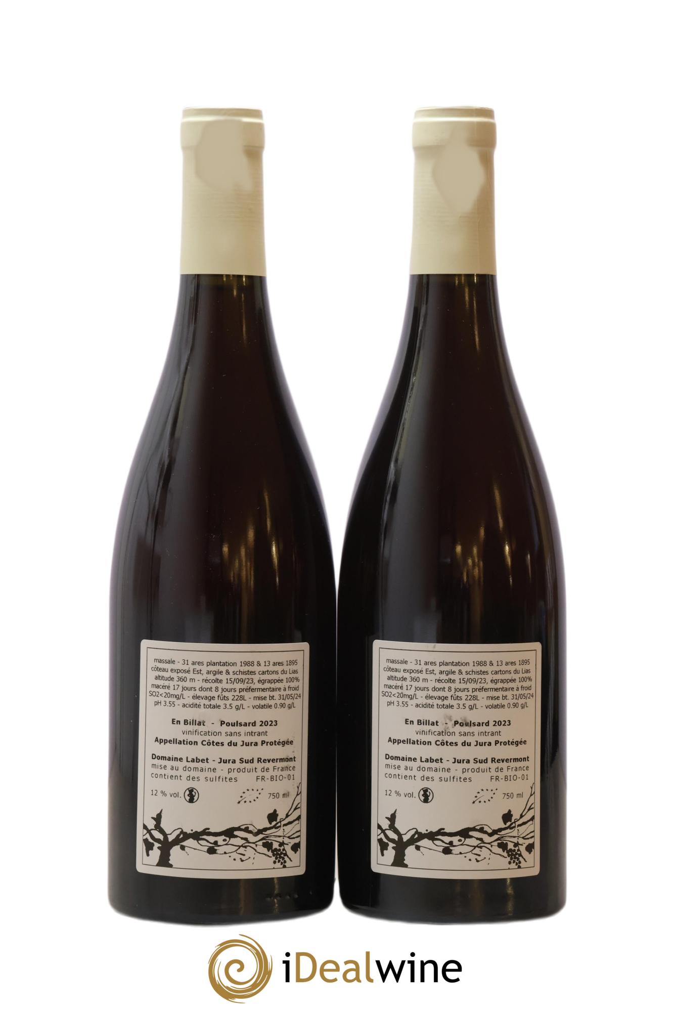Côtes du Jura Poulsard En Billat Romain - Julien  - Charline Labet 2023 - Lot of 2 bottles - 1