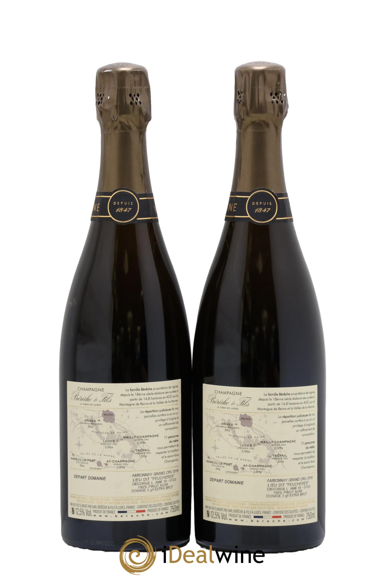 Ambonnay Grand Cru Extra-Brut Bérêche et Fils 2018 - Lot of 2 bottles - 1