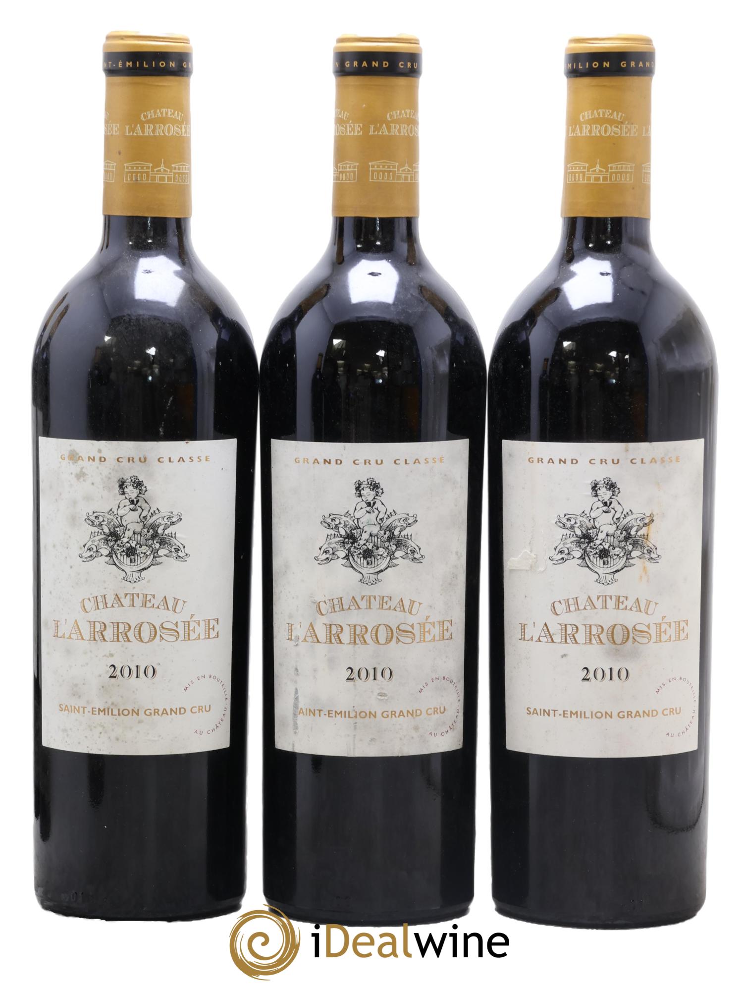 Château l' Arrosée Grand Cru Classé 2010 - Posten von 3 Flaschen - 0