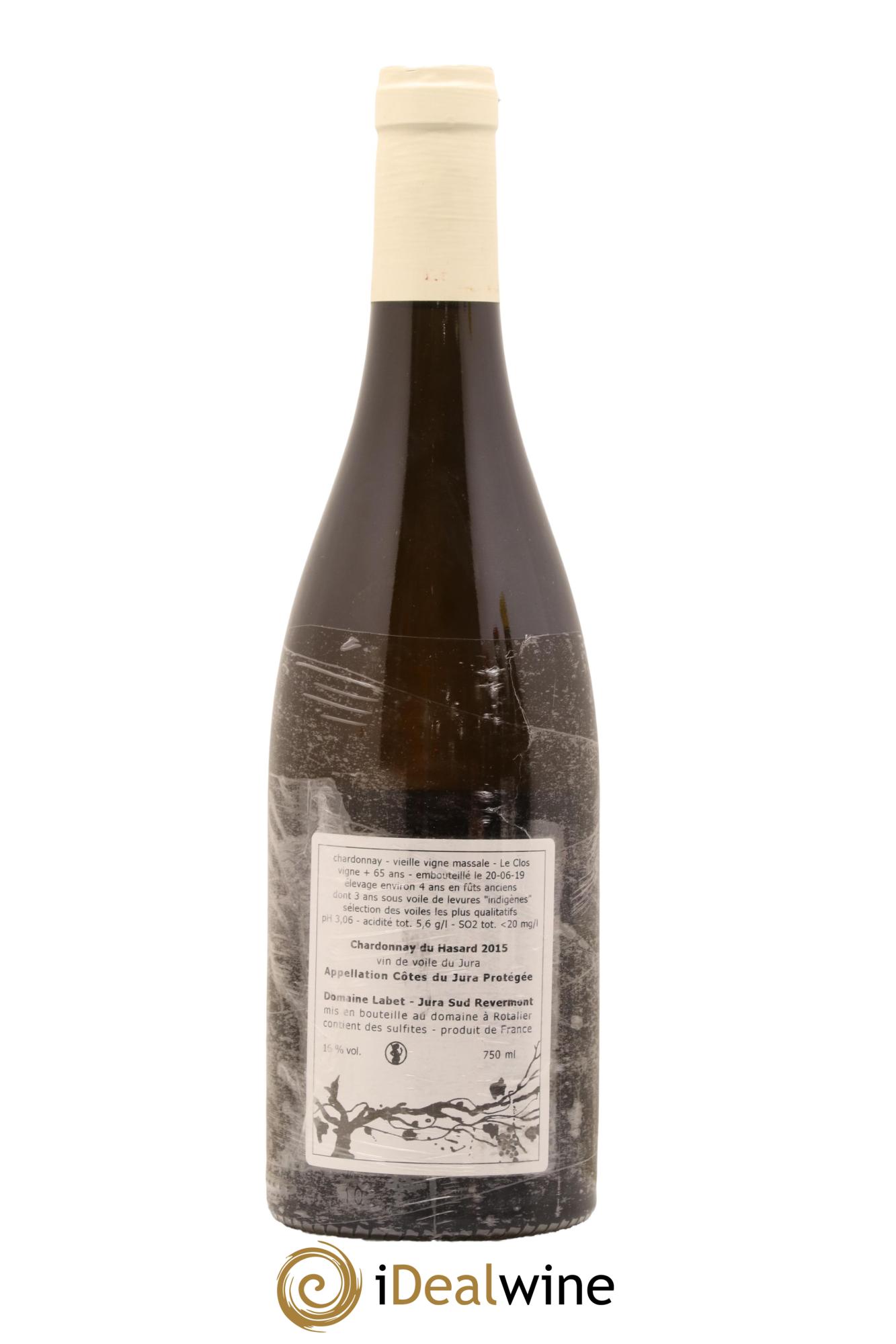 Côtes du Jura Vin de voile Chardonnay du Hasard Romain - Julien - Charline Labet 2015 - Lot de 1 bouteille - 1