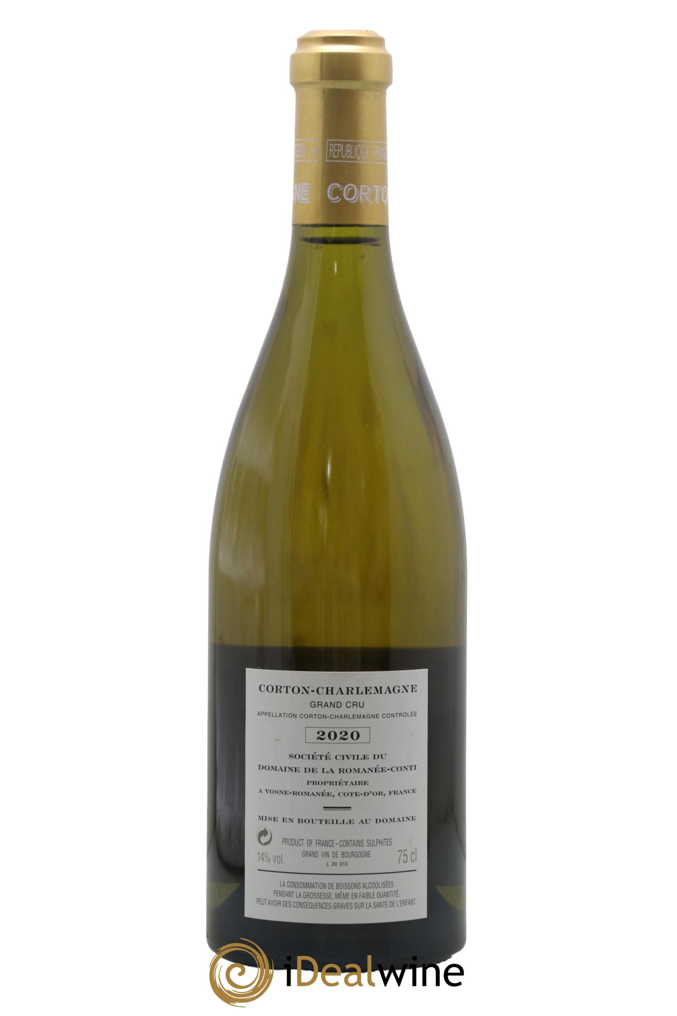 Corton-Charlemagne Grand Cru Domaine de la Romanée-Conti 2020 - Lot of 1 bottle - 1