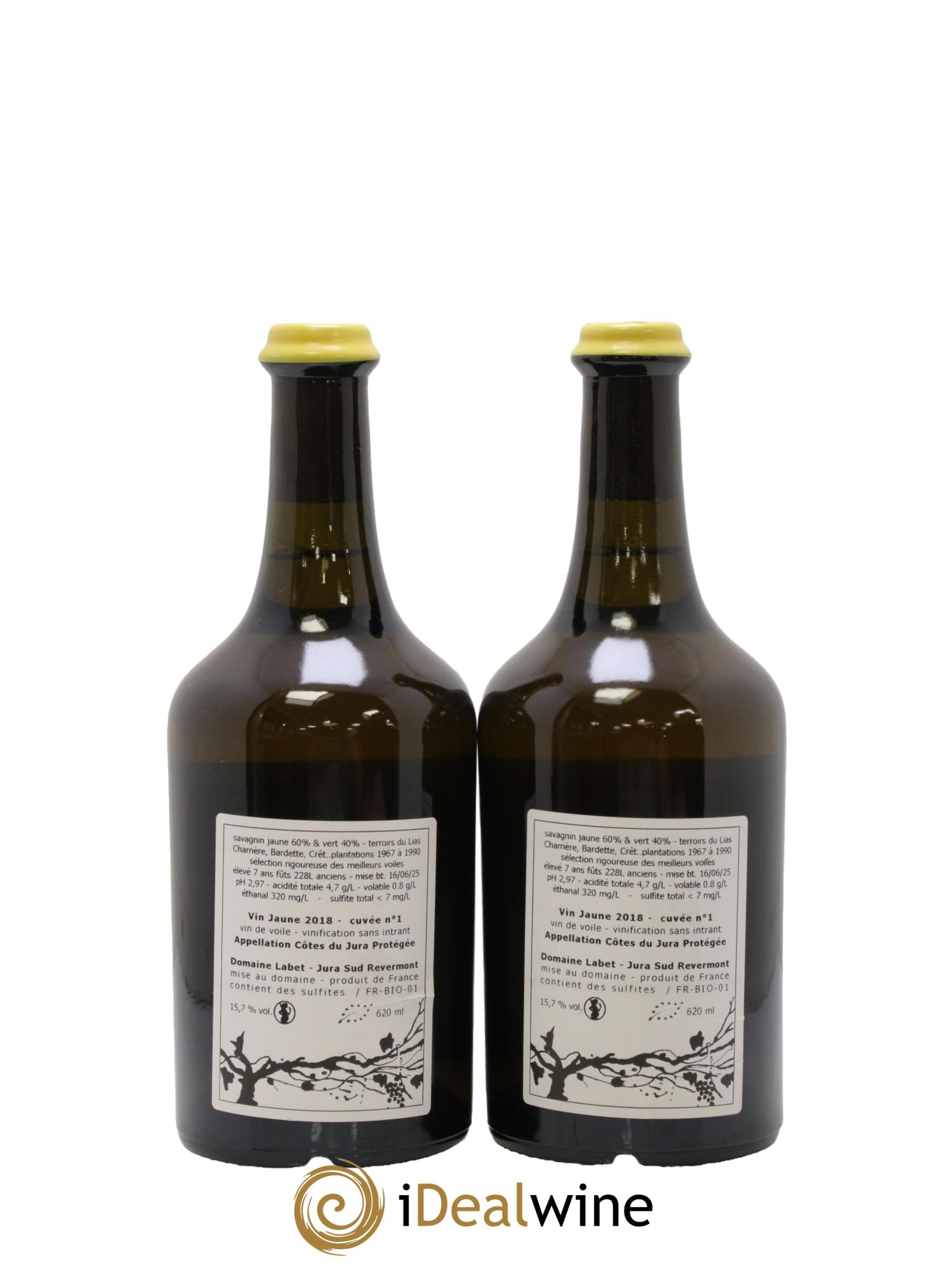 Côtes du Jura Vin Jaune Romain - Julien  - Charline Labet  2018 - Lot of 2 Clavelins - 1