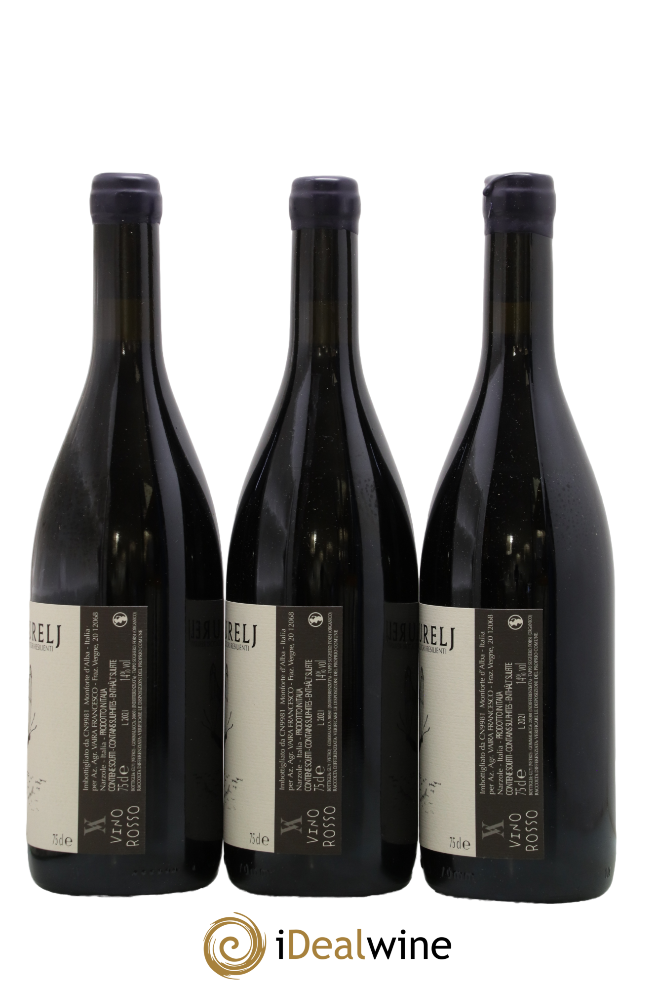 Italie Vino Rosse FZ Free Zone Vaira Aurelj 2021 - Lot de 3 bouteilles - 1