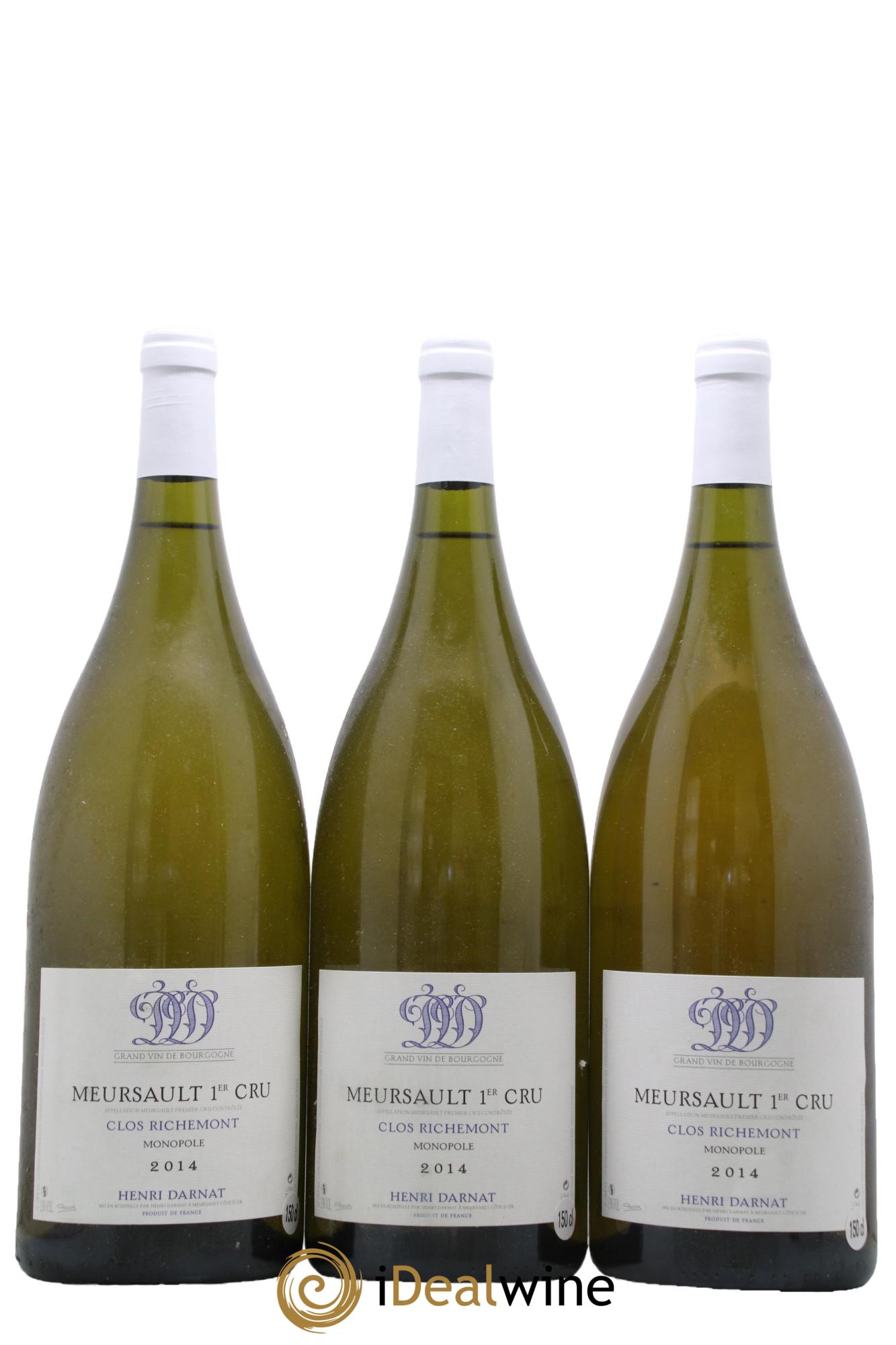 Meursault 1er Cru Clos Richemont Monopole Henri Darnat 2014 - Posten von 3 Magnum - 0