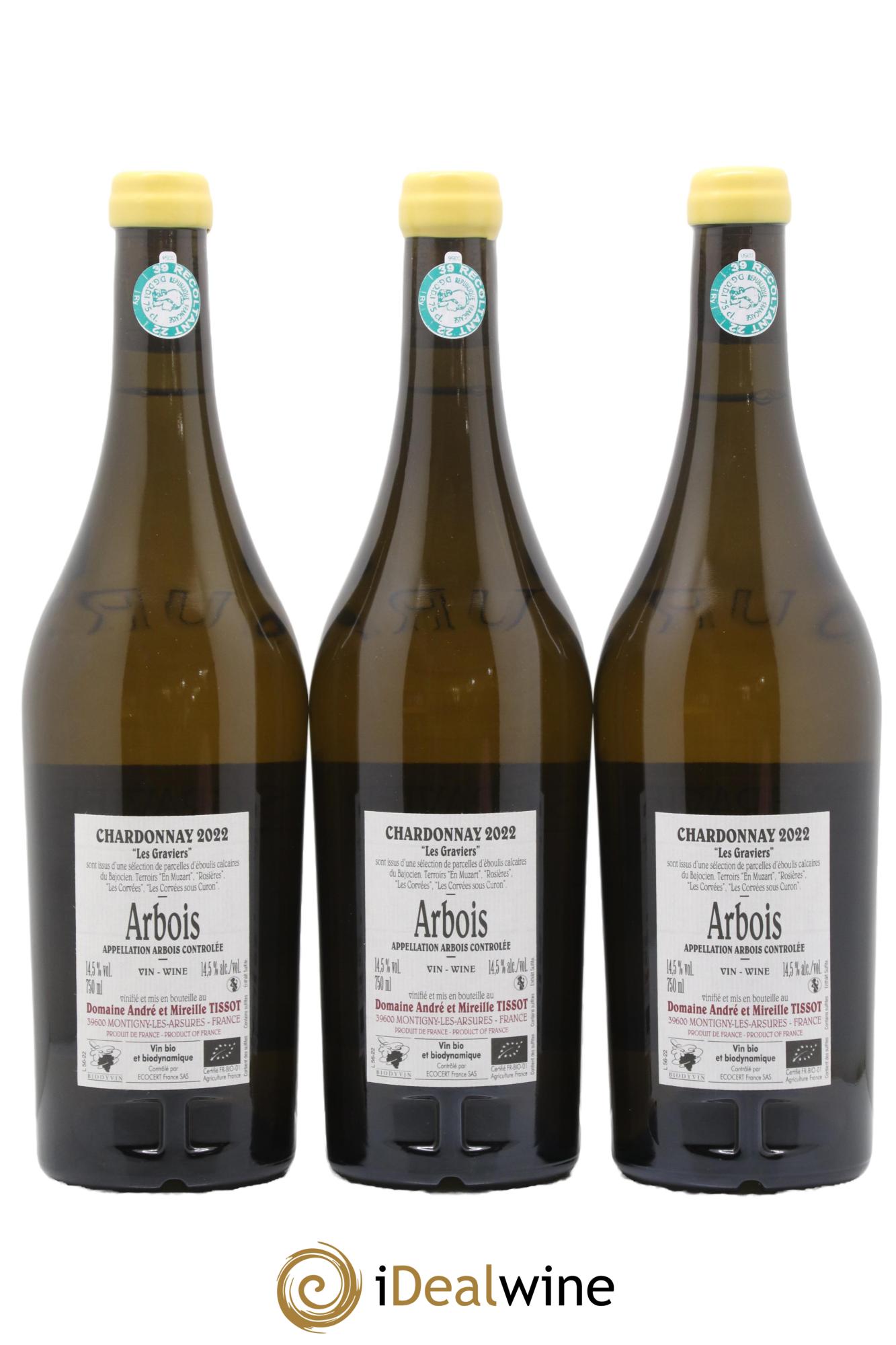Arbois Chardonnay Les Graviers Bénédicte et Stéphane Tissot 2022 - Lot of 3 bottles - 1