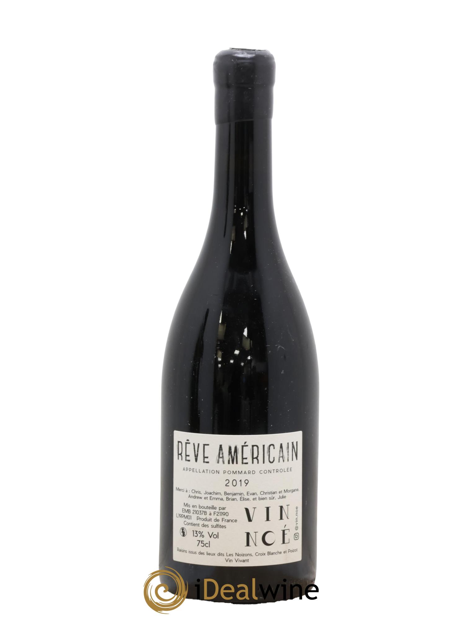 Pommard Rêve Américain Vin Noé 2019 - Lot de 1 bouteille - 1