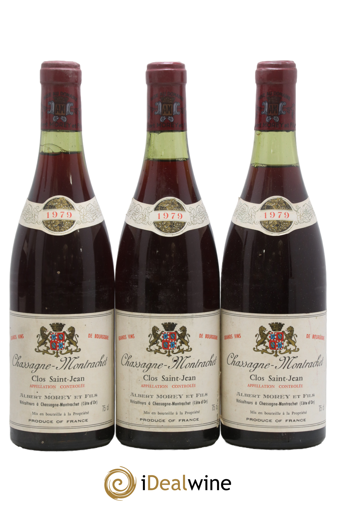 Chassagne-Montrachet Clos Saint-Jean Albert Morey 1979 - Lot de 3 bouteilles - 0