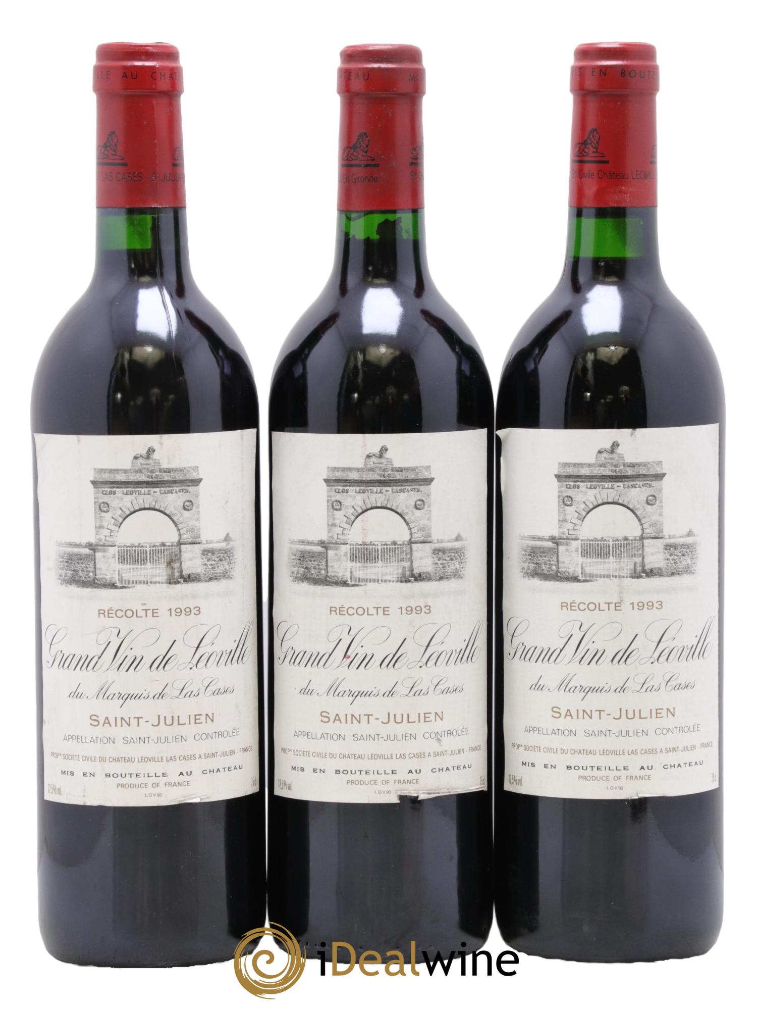 Château Léoville Las Cases 2ème Grand Cru Classé 1993 - Lotto di 3 bottiglie - 0