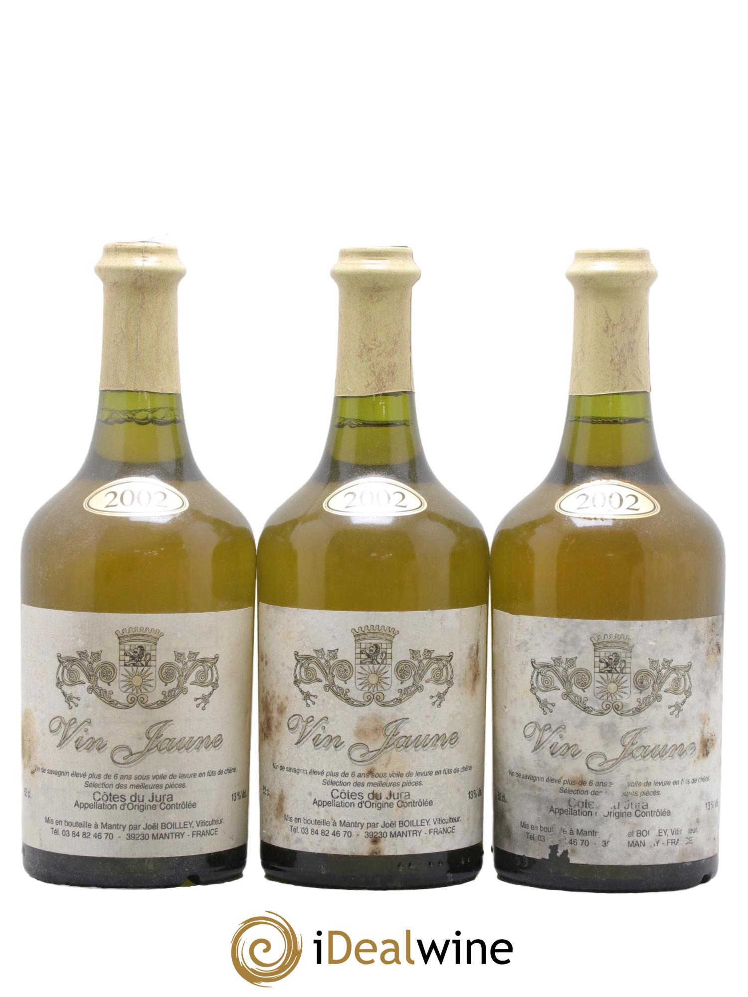 Côtes du Jura Vin Jaune Boilley 2002 - Lot de 3 clavelins - 0