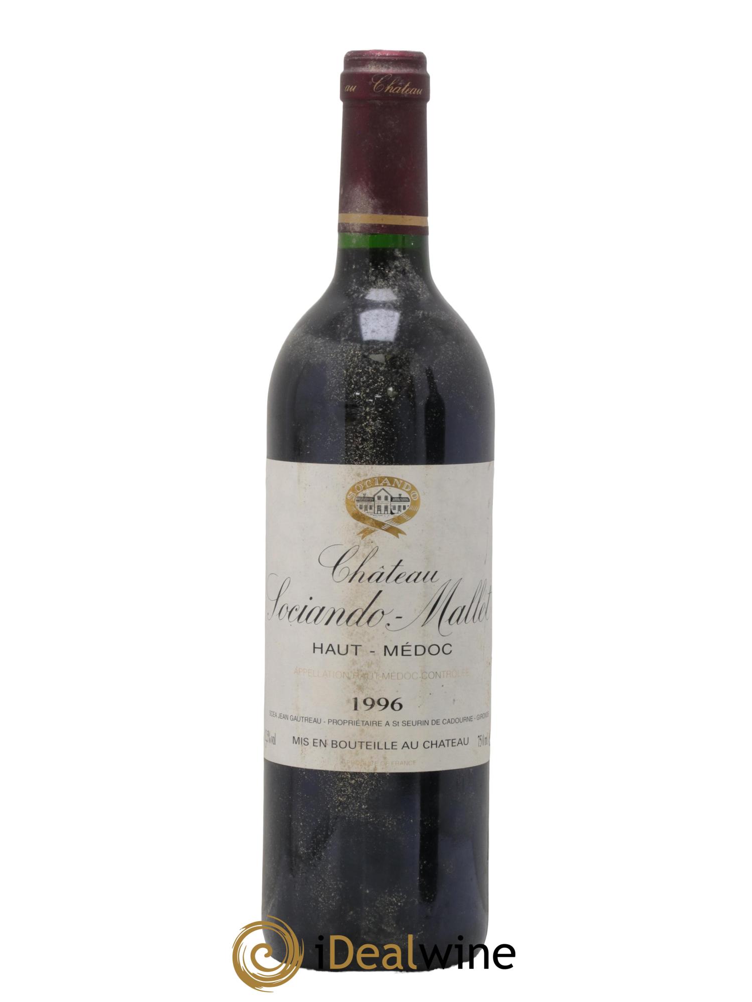 Château Sociando Mallet 1996 - Lot de 1 bouteille - 0