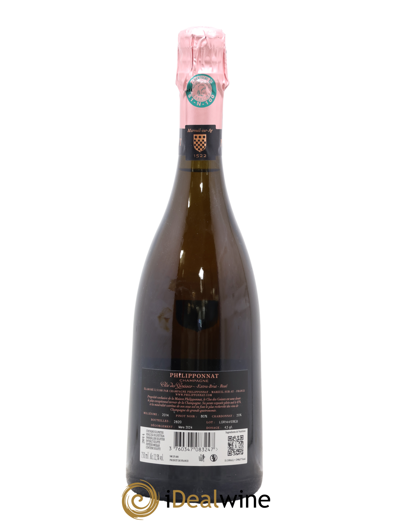 Clos des Goisses Juste Rosé Brut Philipponnat 2014 - Lot de 1 bouteille - 2