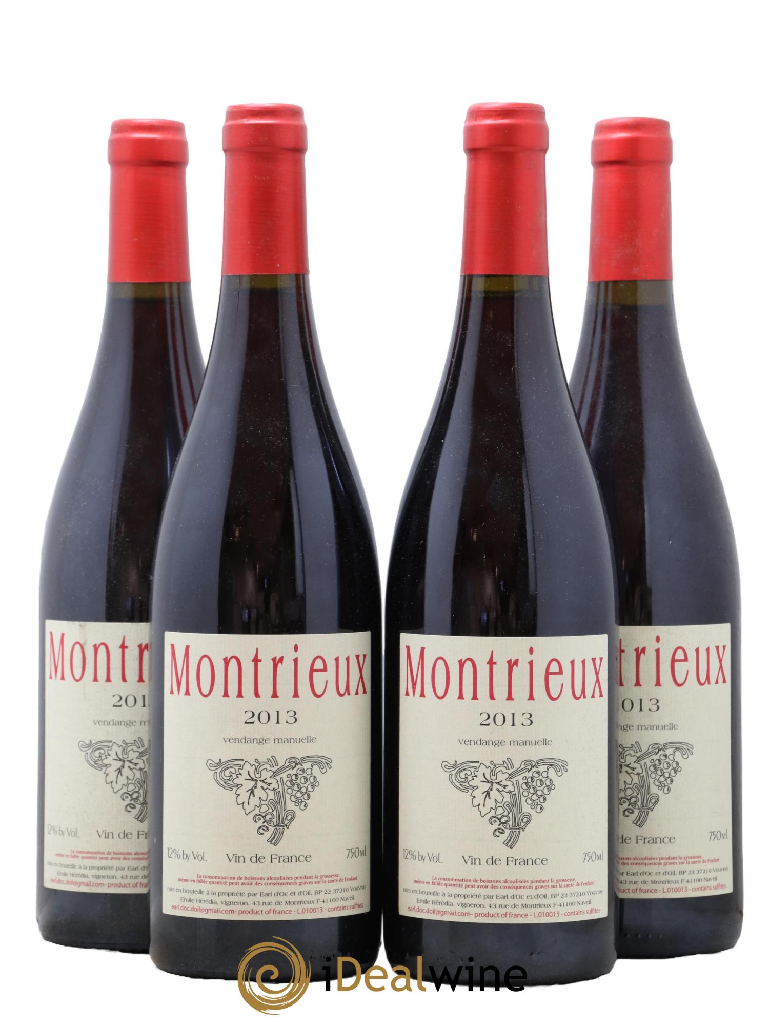 Vin de France Montrieux Emile Heredia 2013 - Lot de 4 bouteilles - 0