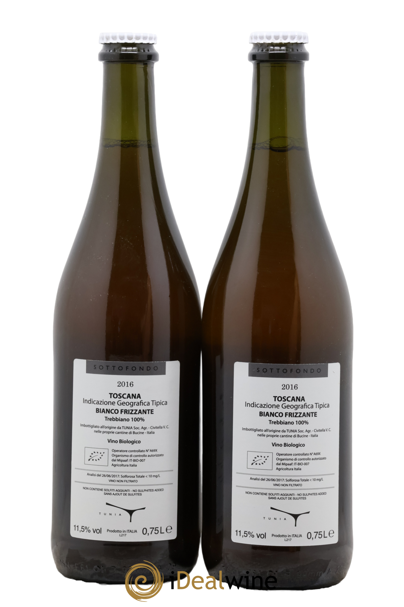 Italie Toscana IGT Sottofondo Tunia 2016 - Lot of 2 bottles - 1