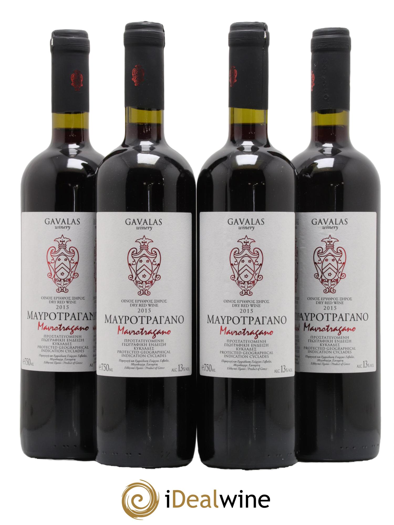 Vins Etrangers Grèce Mavrotragano Gavalas Winery 2015 - Lot de 4 bouteilles - 0