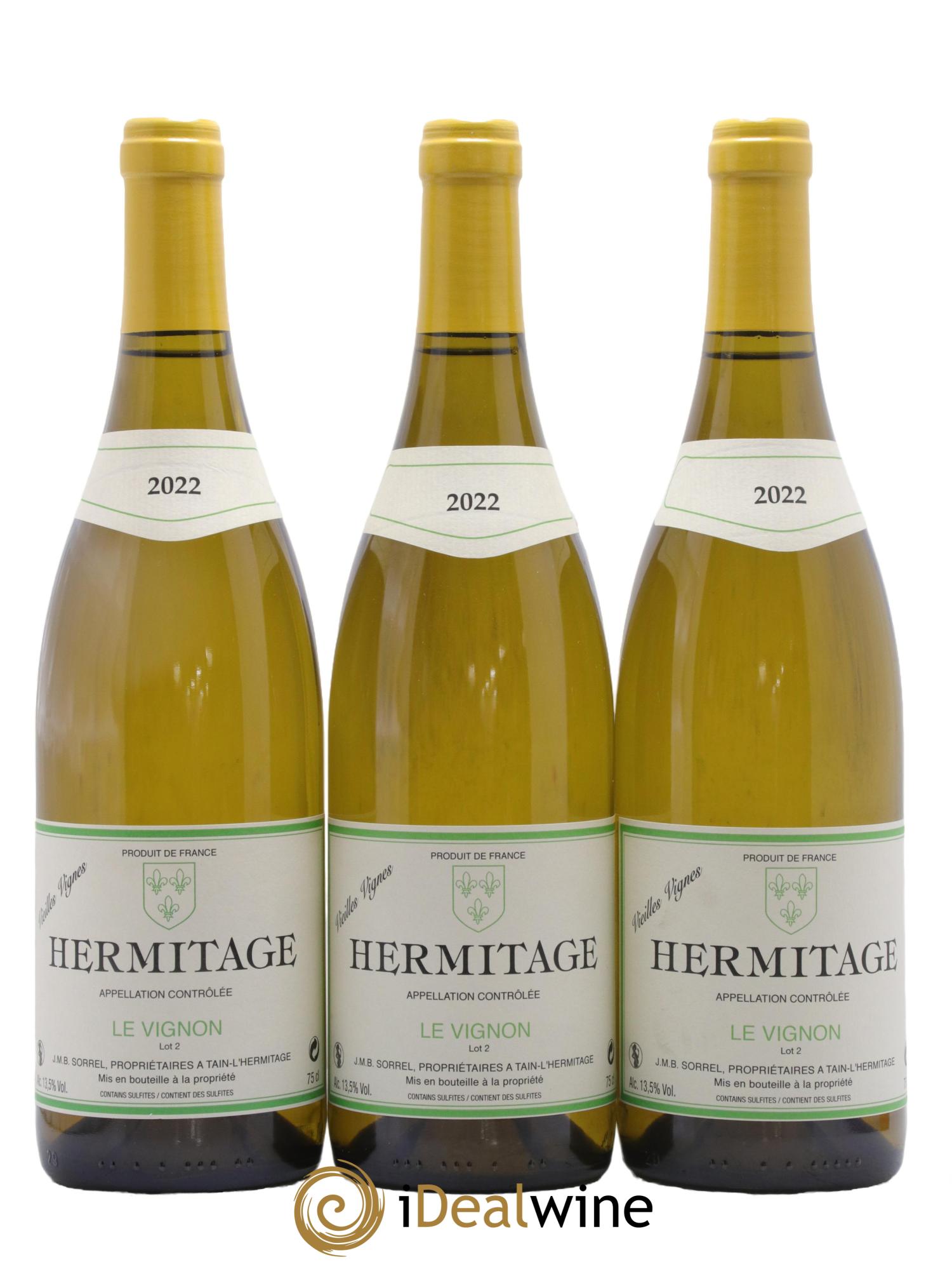 Hermitage Vieilles Vignes Le Vignon Jmb Sorrel 2022 - Lot of 3 bottles - 0