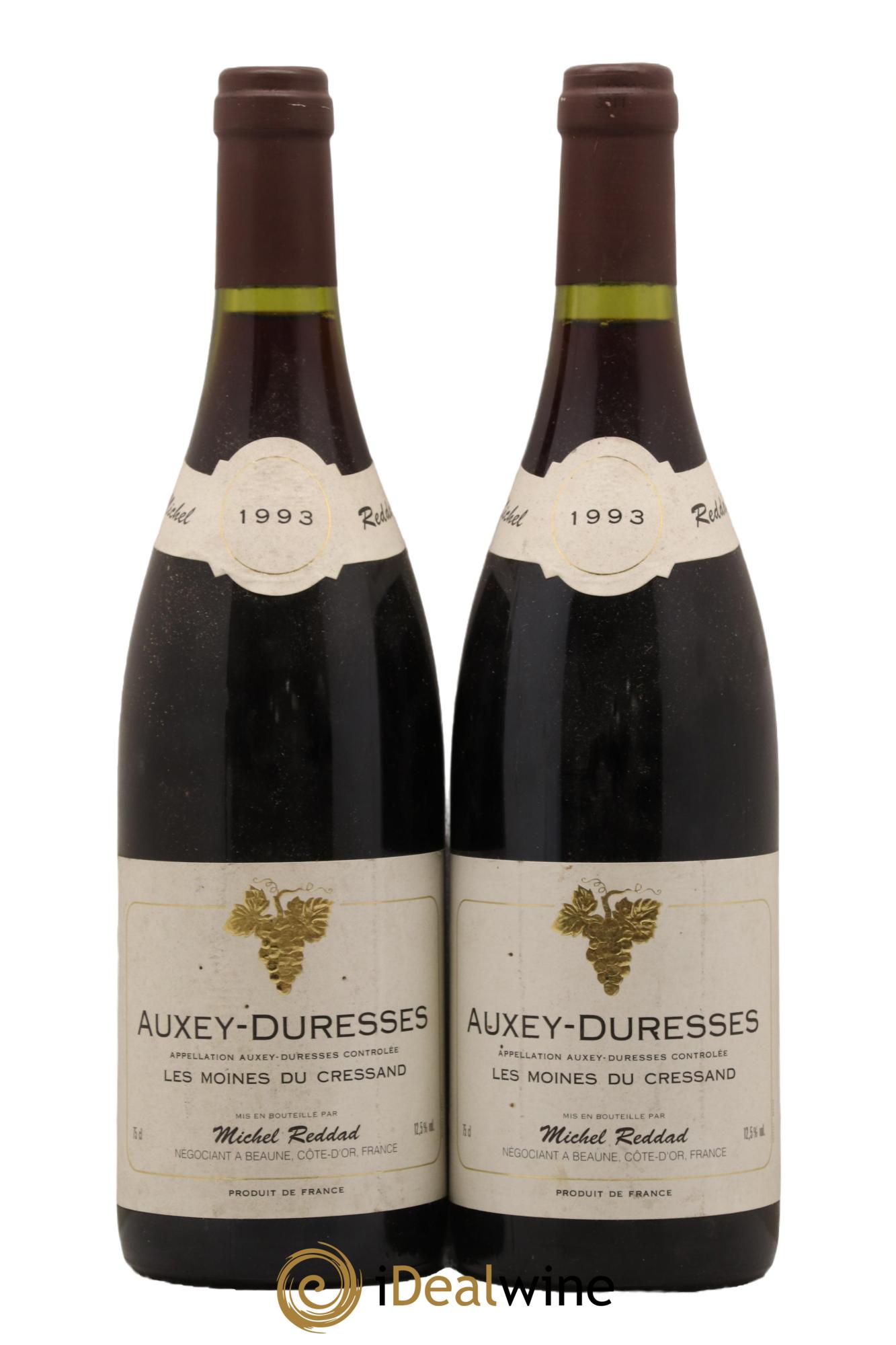 Auxey-Duresses Les Moines de Cressand Domaine Michel Reddad 1993 - Lot de 2 bouteilles - 0