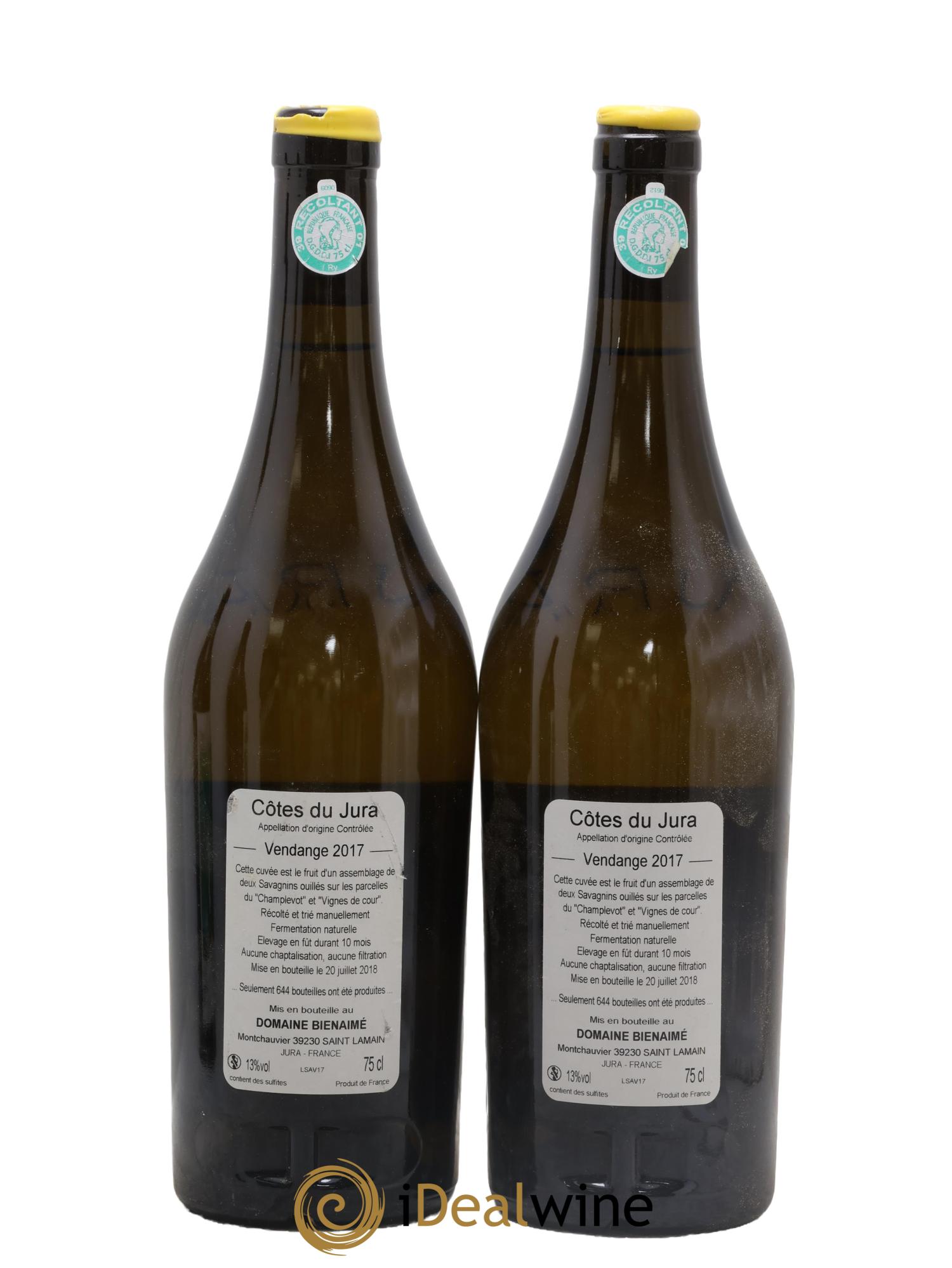 Côtes du Jura Savagnin Bruno Bienaimé 2017 - Lot of 2 bottles - 1