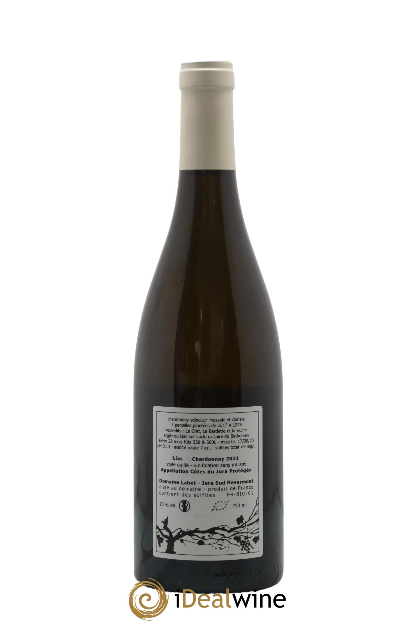 Côtes du Jura Chardonnay Lias Romain - Julien - Charline Labet 2021 - Lot de 1 bouteille - 1