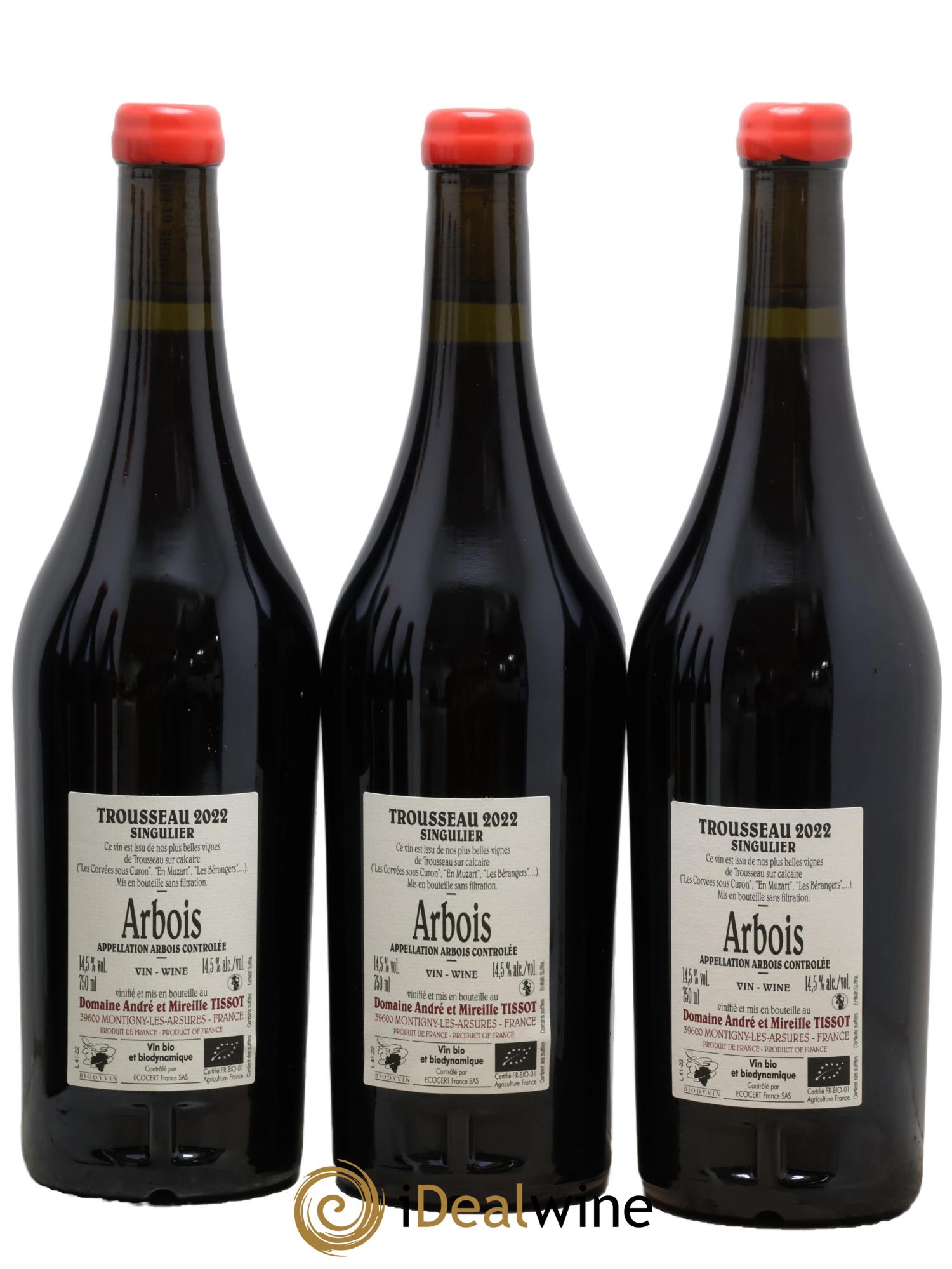 Arbois Trousseau Singulier Bénédicte et Stéphane Tissot 2022 - Lot de 3 bouteilles - 1
