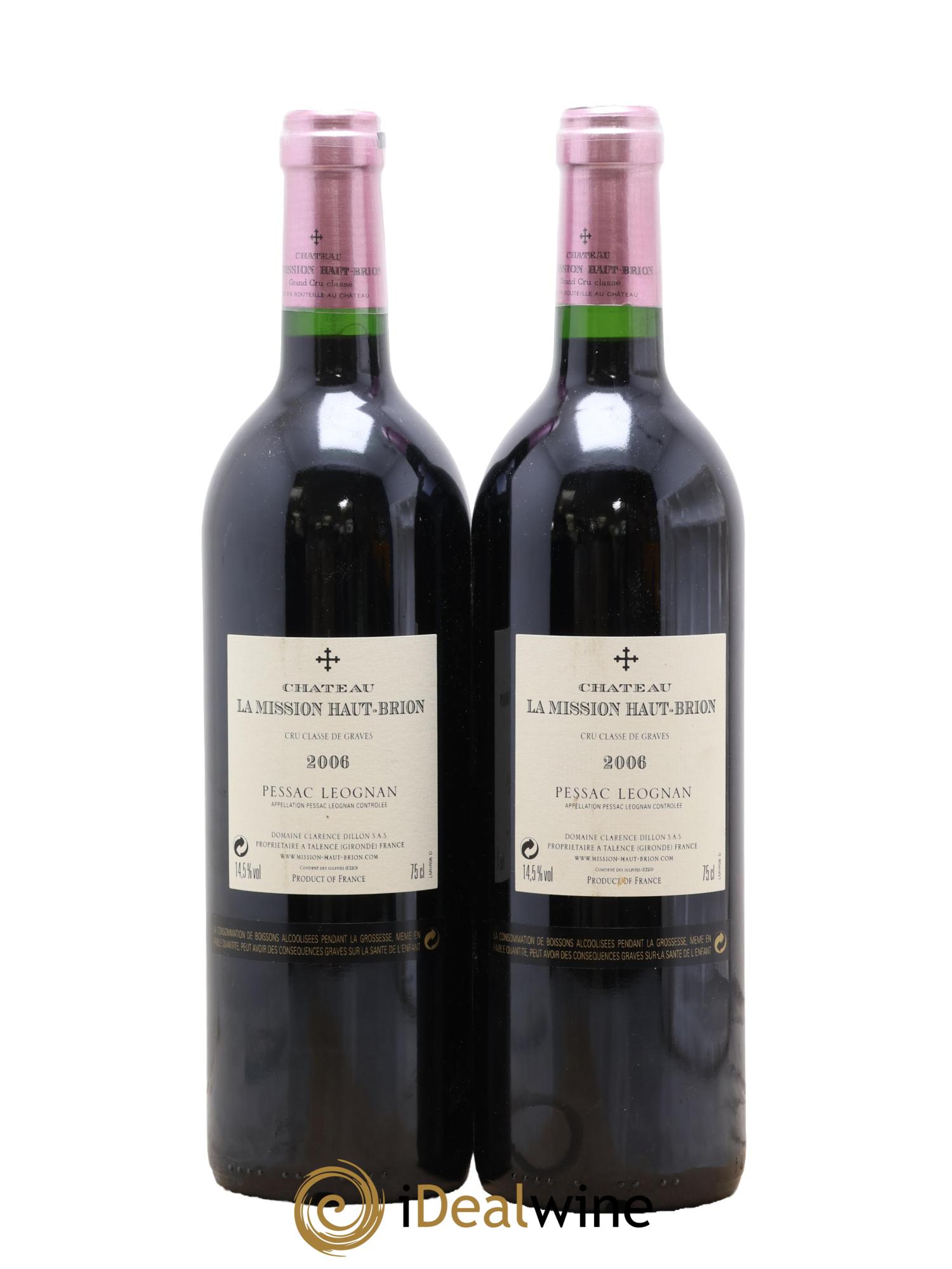 Château la Mission Haut-Brion Cru Classé de Graves 2006 - Lotto di 2 bottiglie - 1