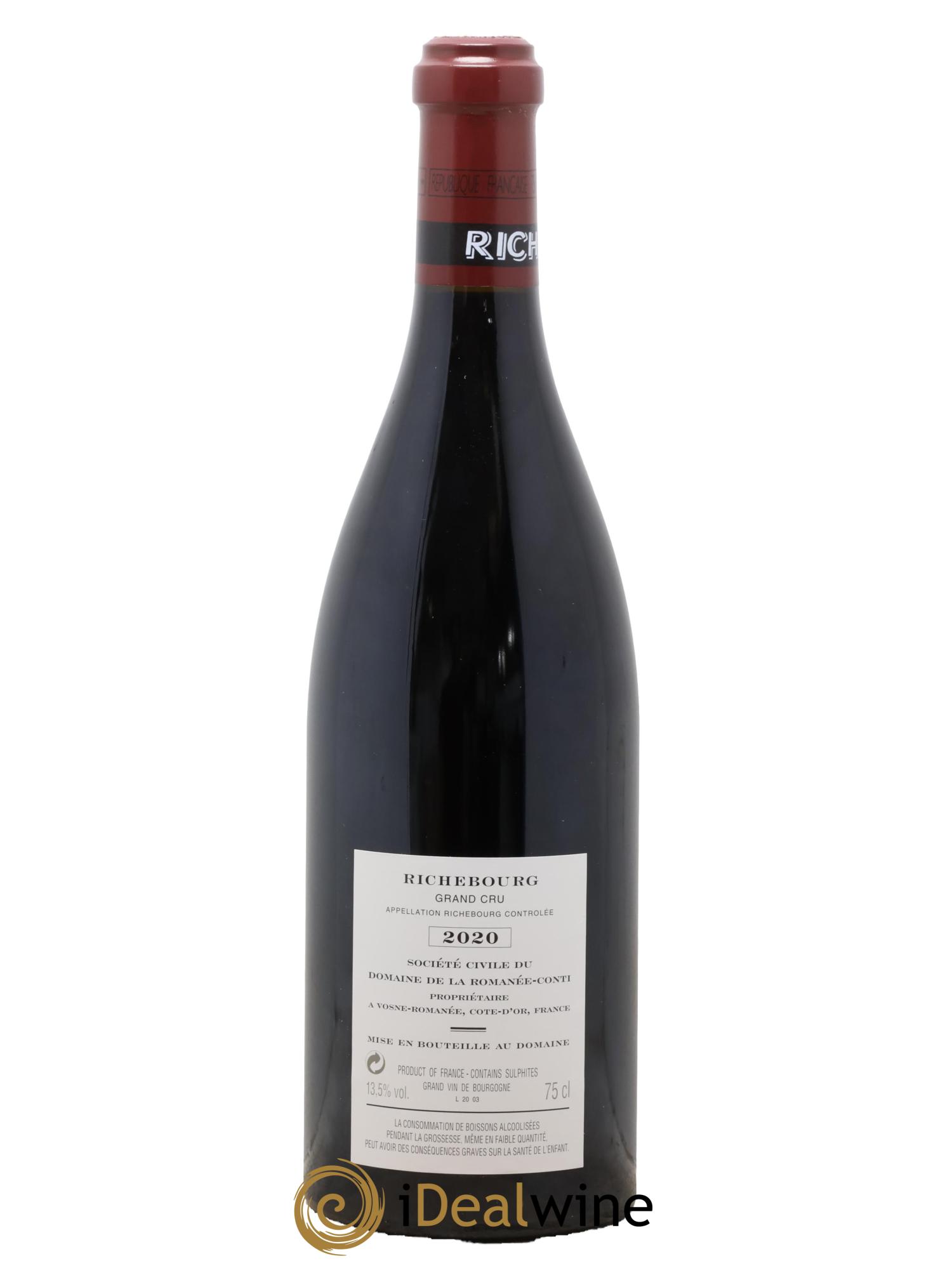 Richebourg Grand Cru Domaine de la Romanée-Conti 2020 - Lot de 1 bouteille - 1