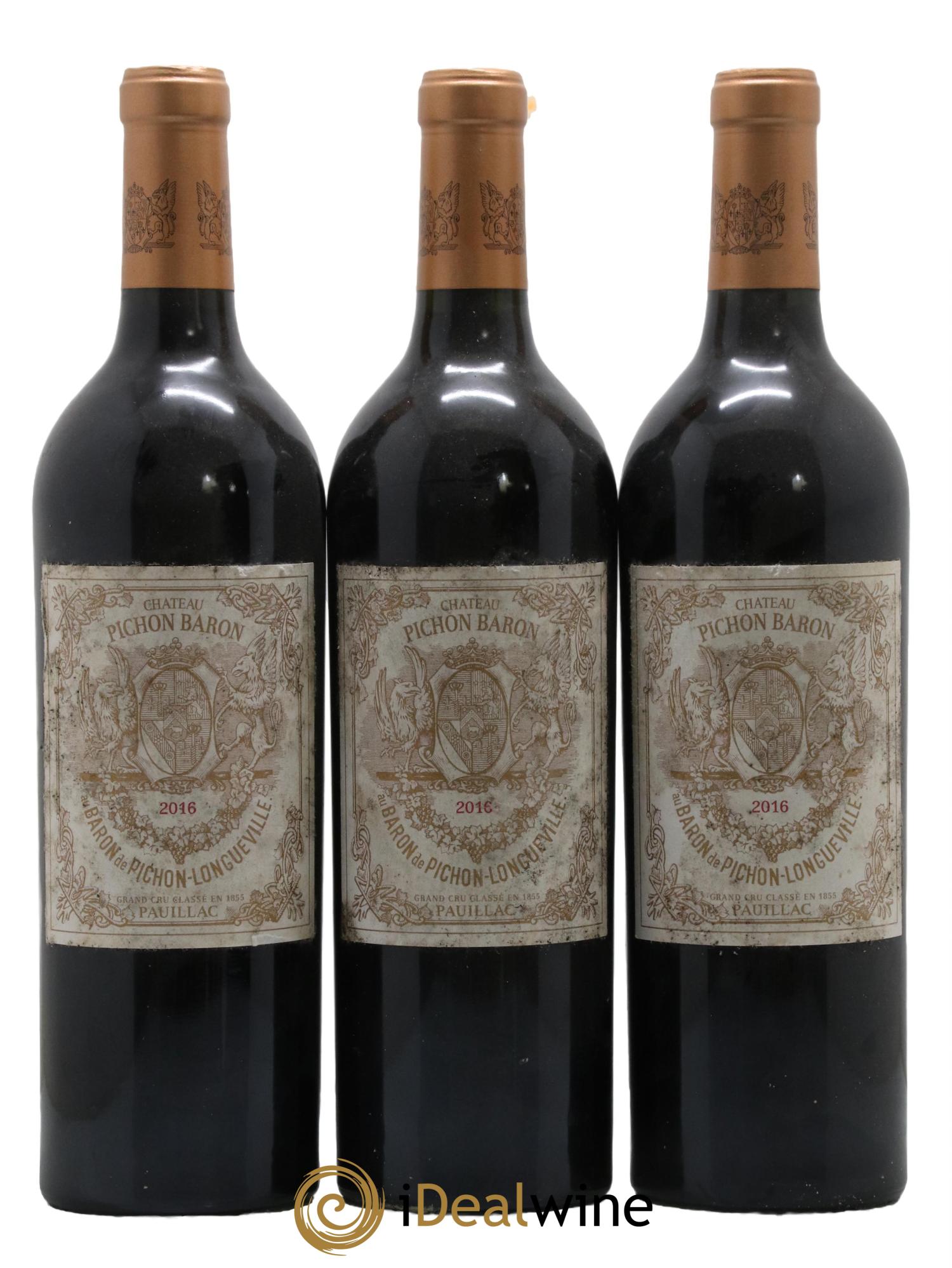 Pichon Longueville Baron 2ème Grand Cru Classé 2016 - Lot de 3 bouteilles - 0