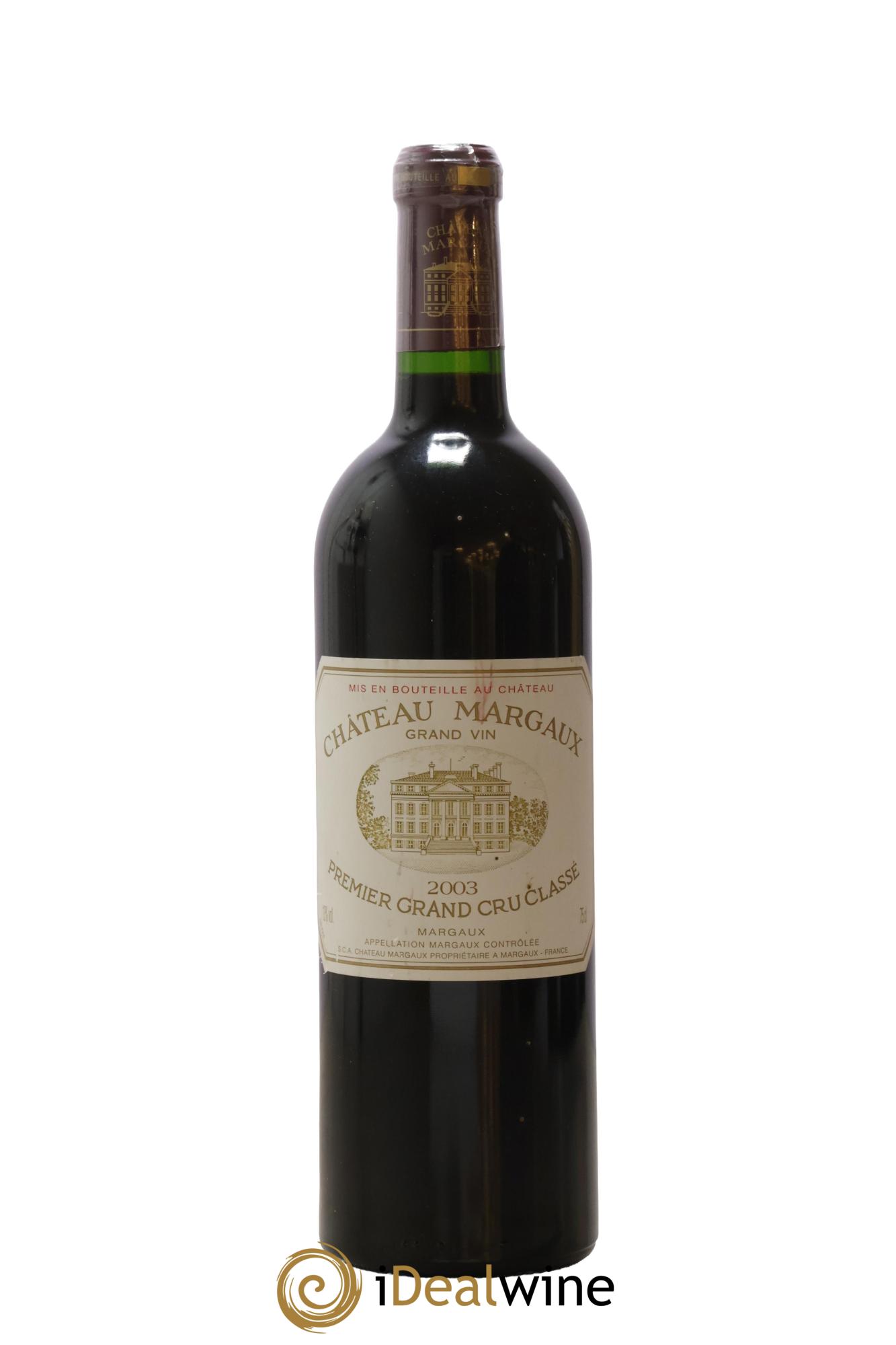 Château Margaux 1er Grand Cru Classé 2003 - Lot de 1 bouteille - 0