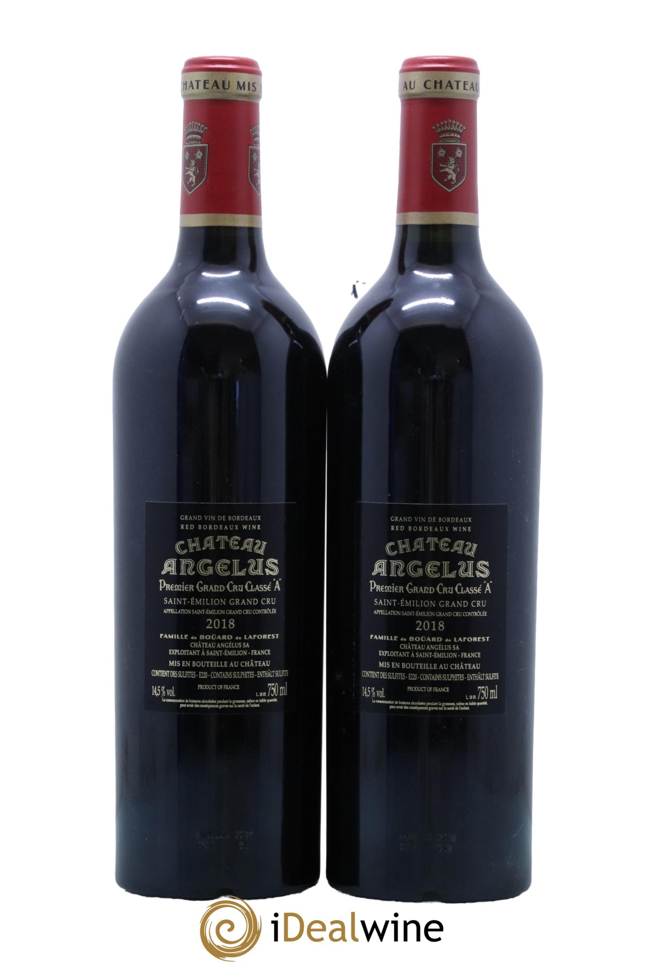 Château Angélus 1er Grand Cru Classé A 2018 - Lot de 2 bouteilles - 1