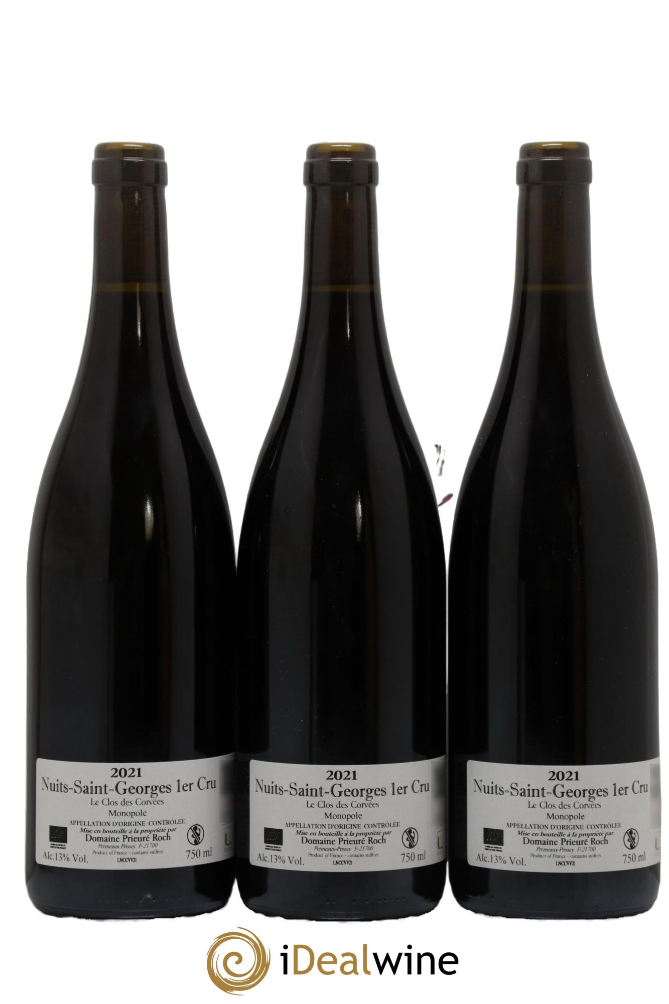 Nuits-Saint-Georges 1er Cru Le Clos des Corvées Vieilles Vignes Prieuré Roch  2021 - Posten von 3 Flaschen - 1