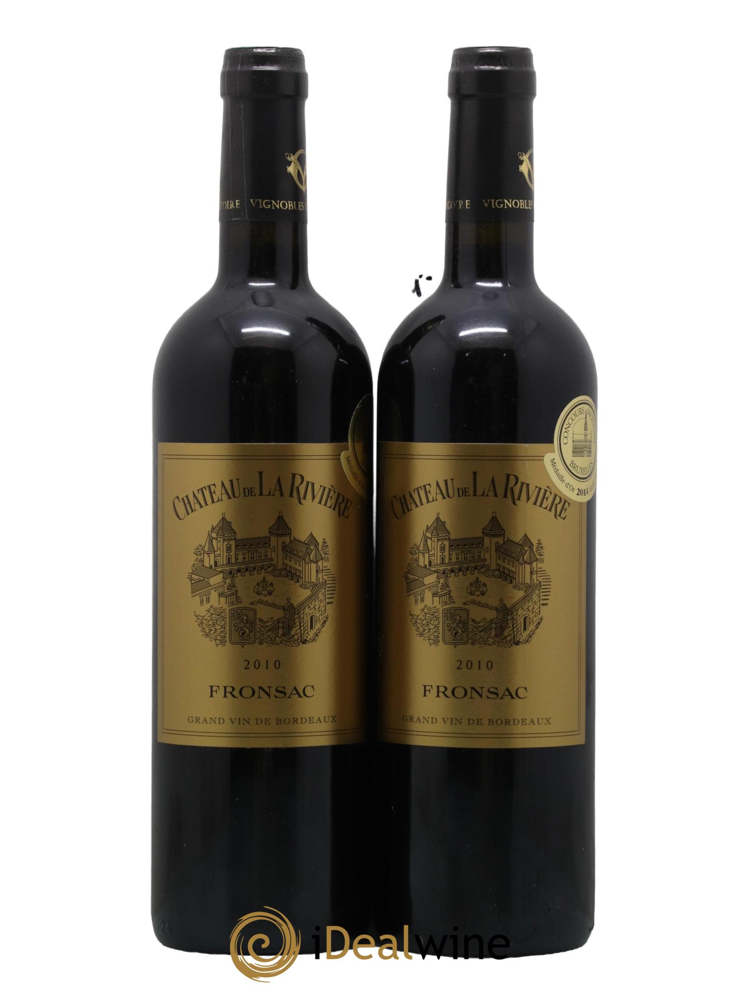 Château de La Rivière 2010 - Lot of 2 bottles - 0