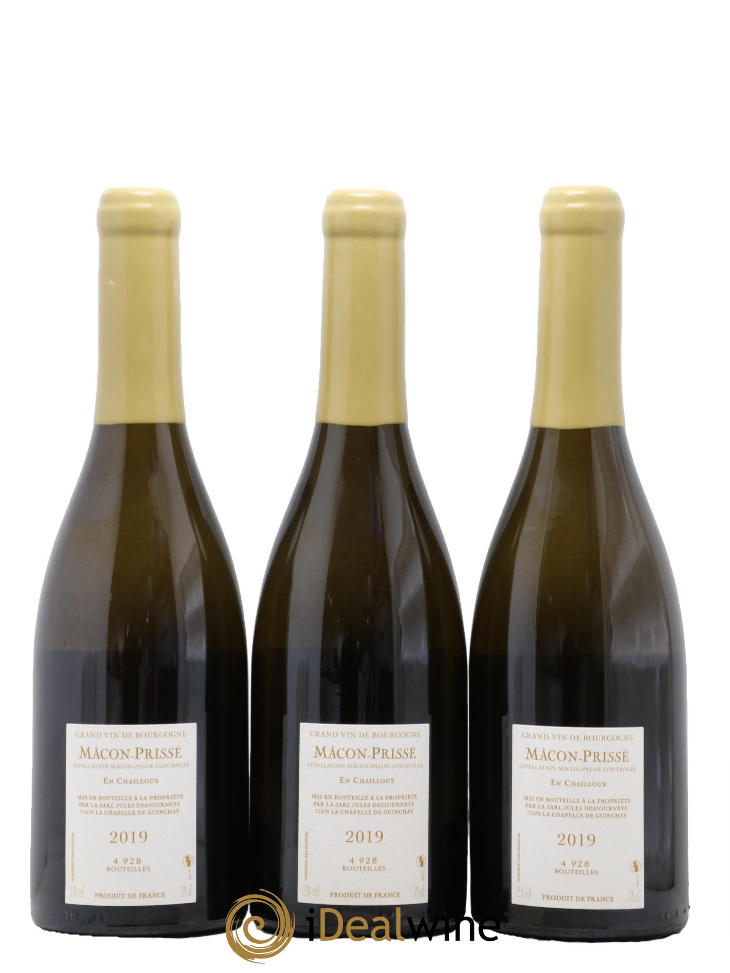 Mâcon Prissé En Chailloux Desjourneys 2019 - Lot de 3 bouteilles - 1