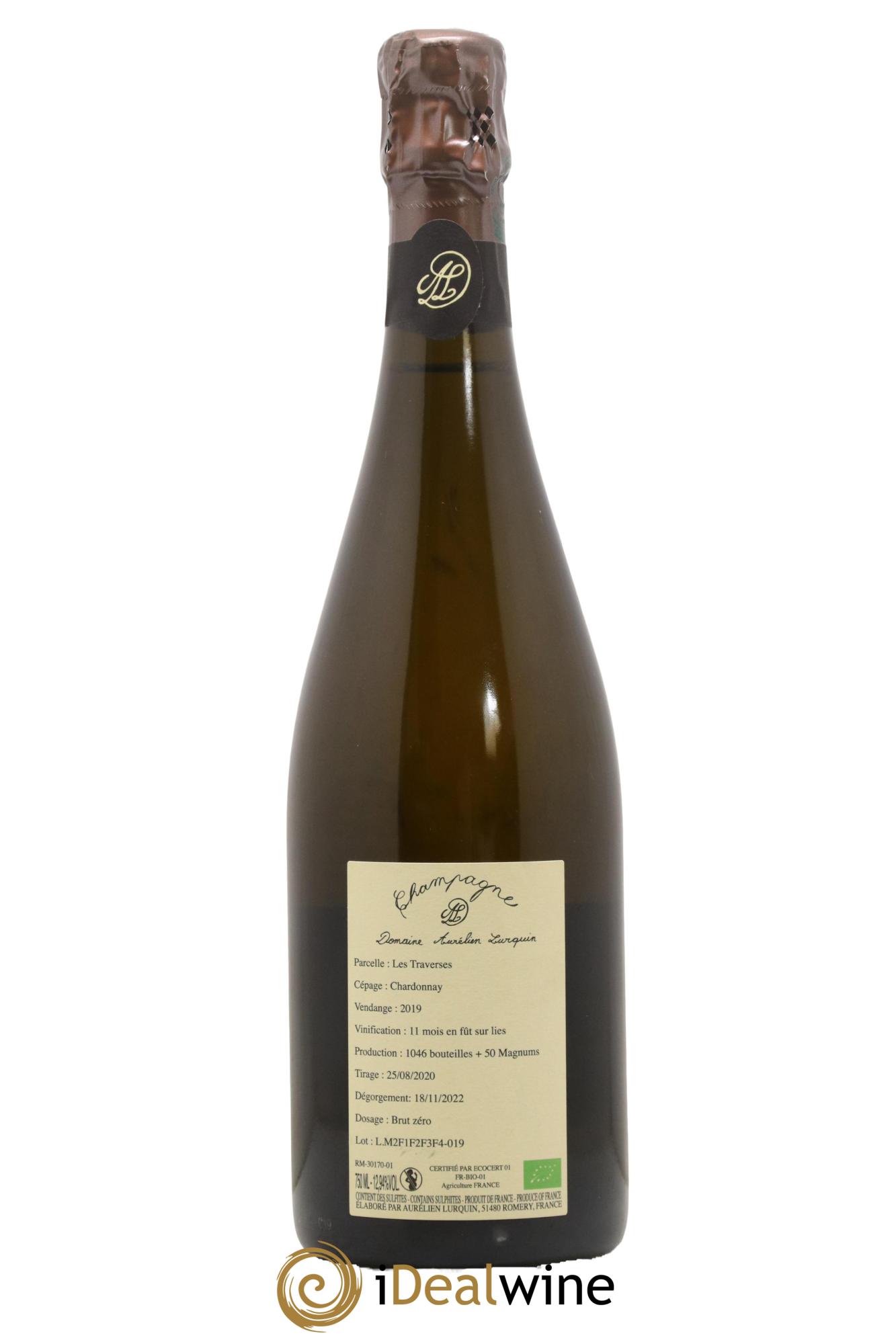 Chardonnay Les Traverses Aurélien Lurquin 2019 - Lot de 1 bouteille - 1