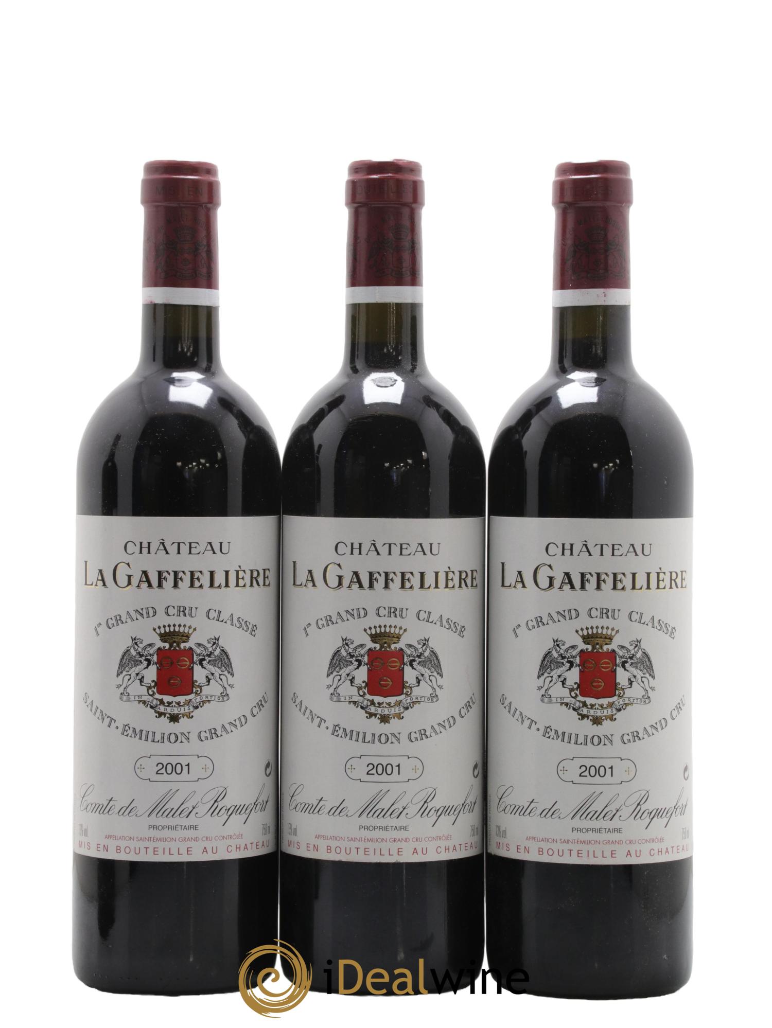 Château la Gaffelière 1er Grand Cru Classé B 2001 - Lot de 3 bouteilles - 0