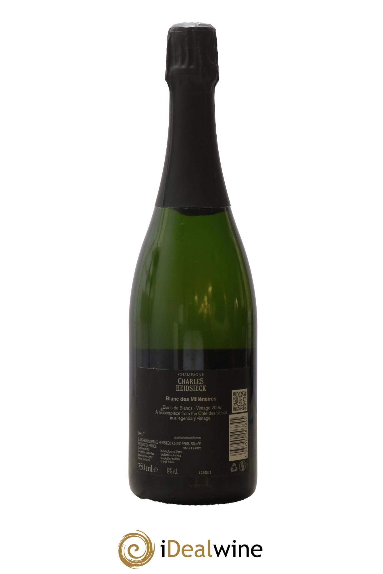 Blanc de Blancs Blanc des Millénaires Brut Charles Heidsieck 2006 - Lot of 1 bottle - 1